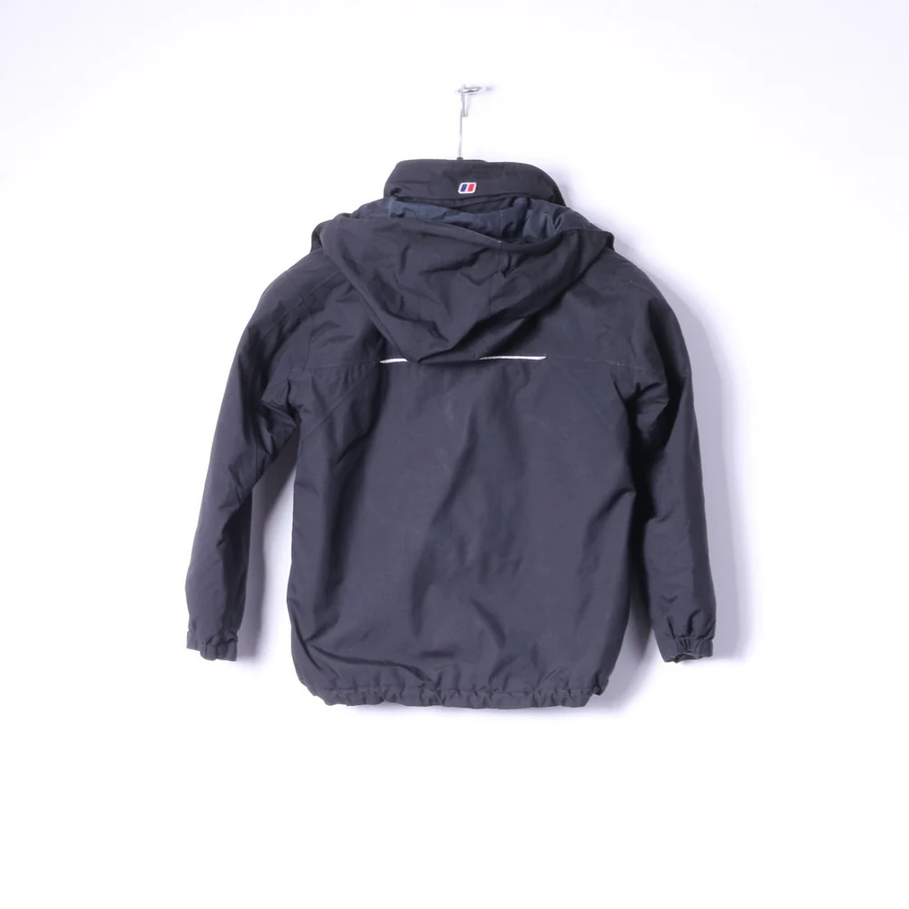 Berghaus Boys 9-10 Age 134-140 Jacket Black Padded Hooded Outdoor Top - Image 8