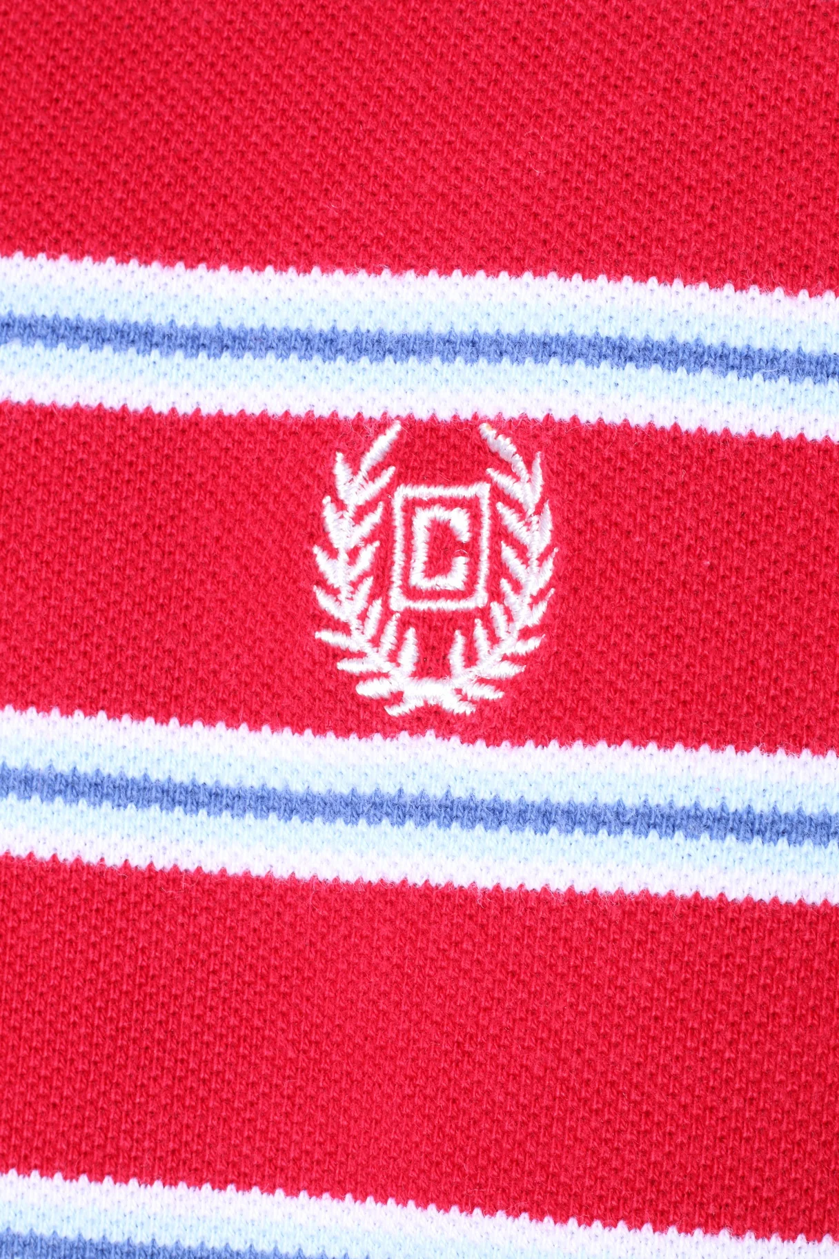 CHAPS Men XL Polo Shirt Red Cotton Striped Detailed Buttons Classic Top - Image 4