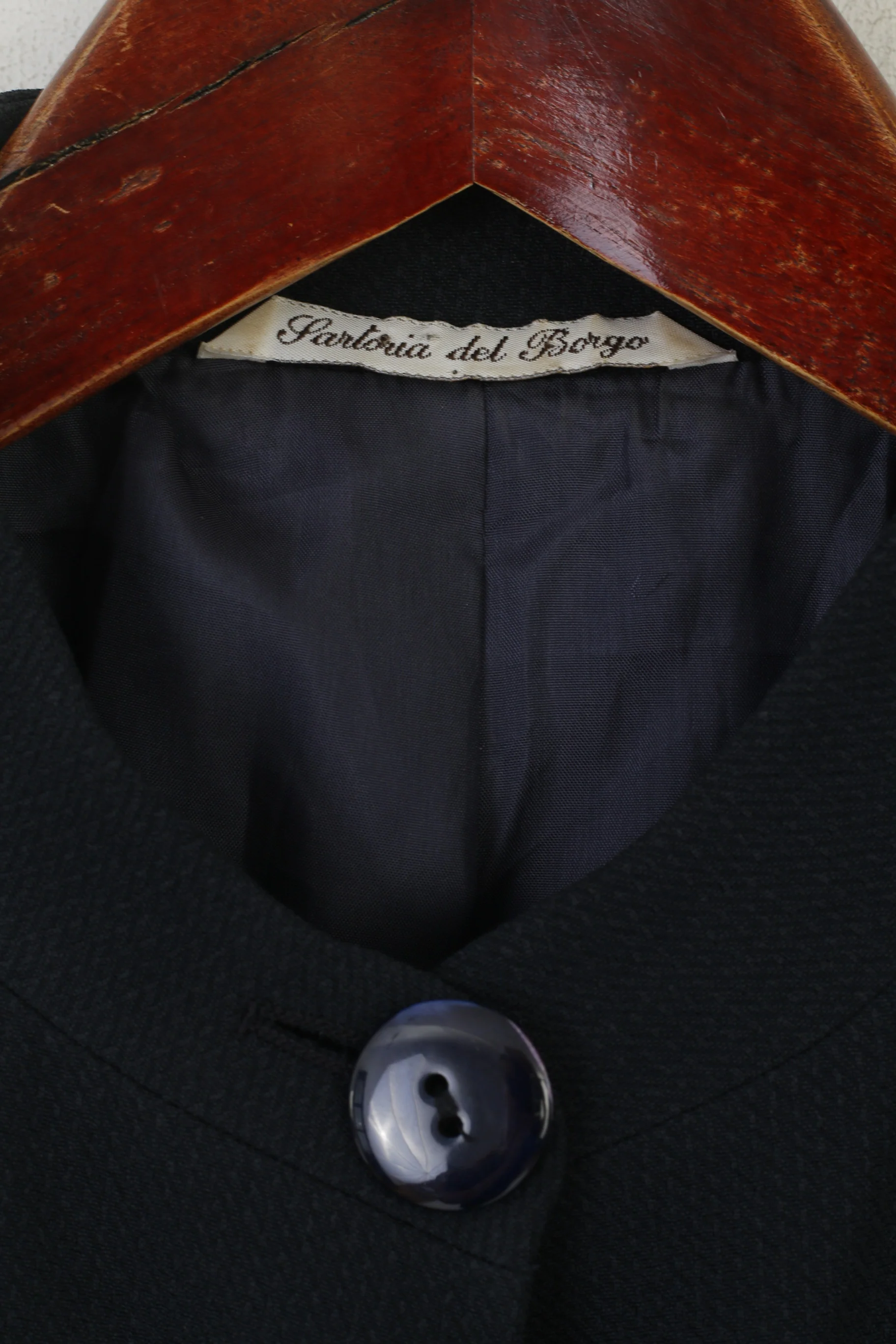 Sartoria Del Borgo Women 42 S Blazer Navy Viscosa Vintage Made In Italy Jacket - Image 4