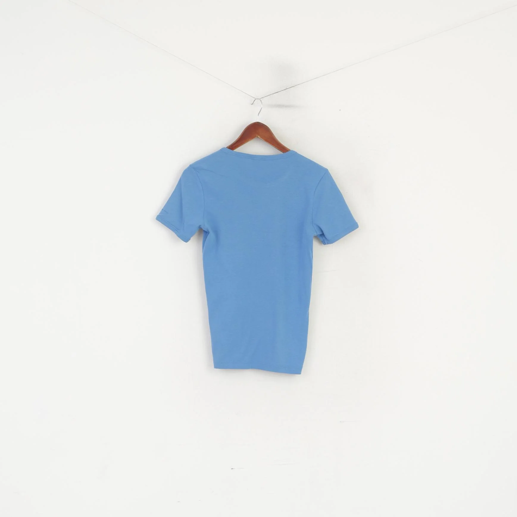 G-Star Raw Women S Shirt Blue Cotton Crew Neck Stretch Logo Basic Top - Image 5