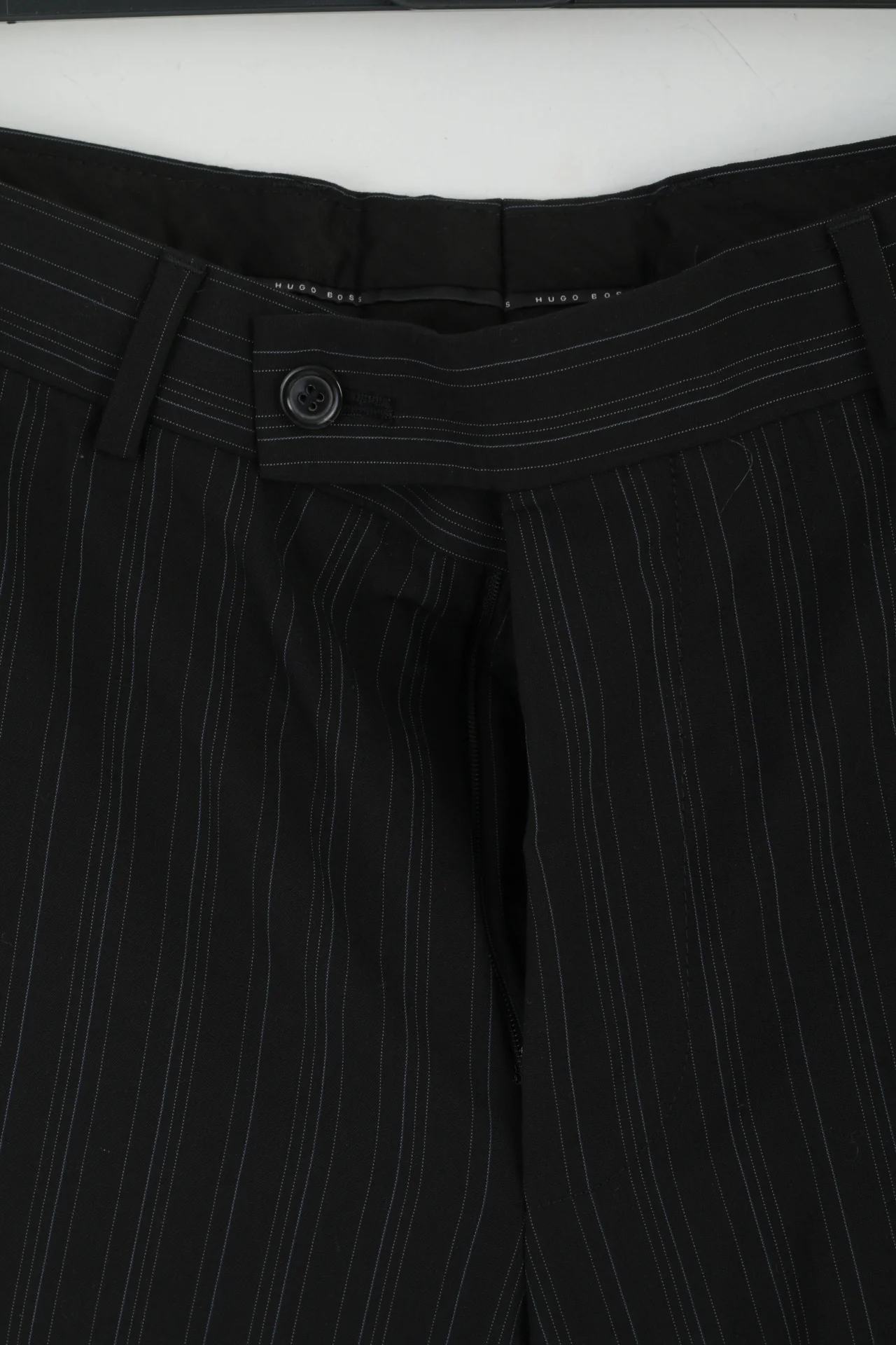 Hugo Boss Men 102 40 Suit Black Striped Wool Elegant Flynn/Vegas - Image 8