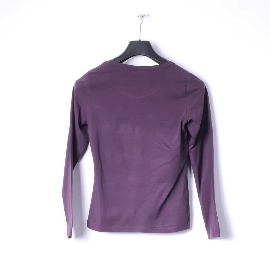 Pirelli Women S Long Sleeved Shirt Purple Stretch Crew Neck Logo Top - Image 5