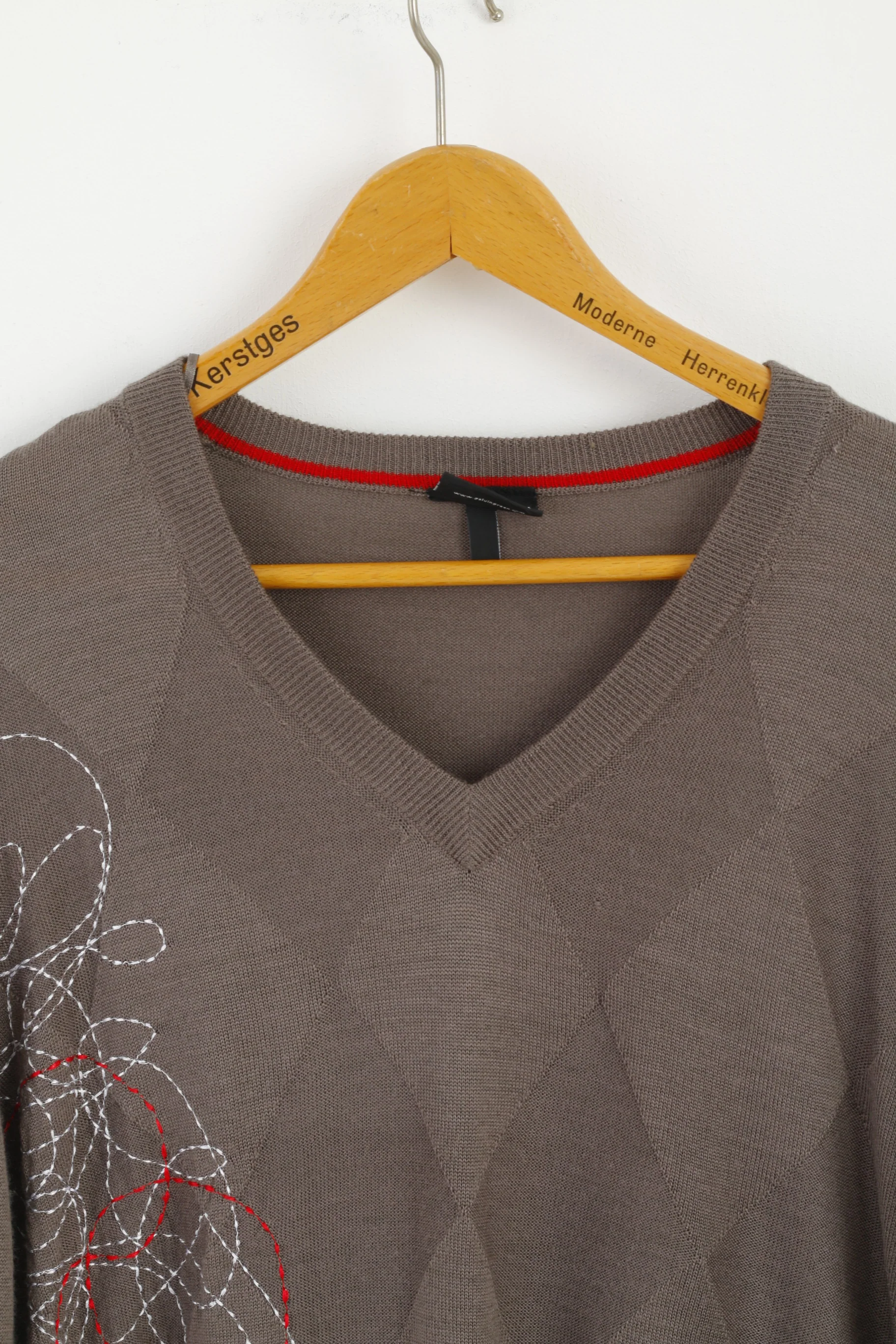 Galvin Green Men M Jumper Golf Brown V Neck Wool Emroidered Light Sweater - Image 2