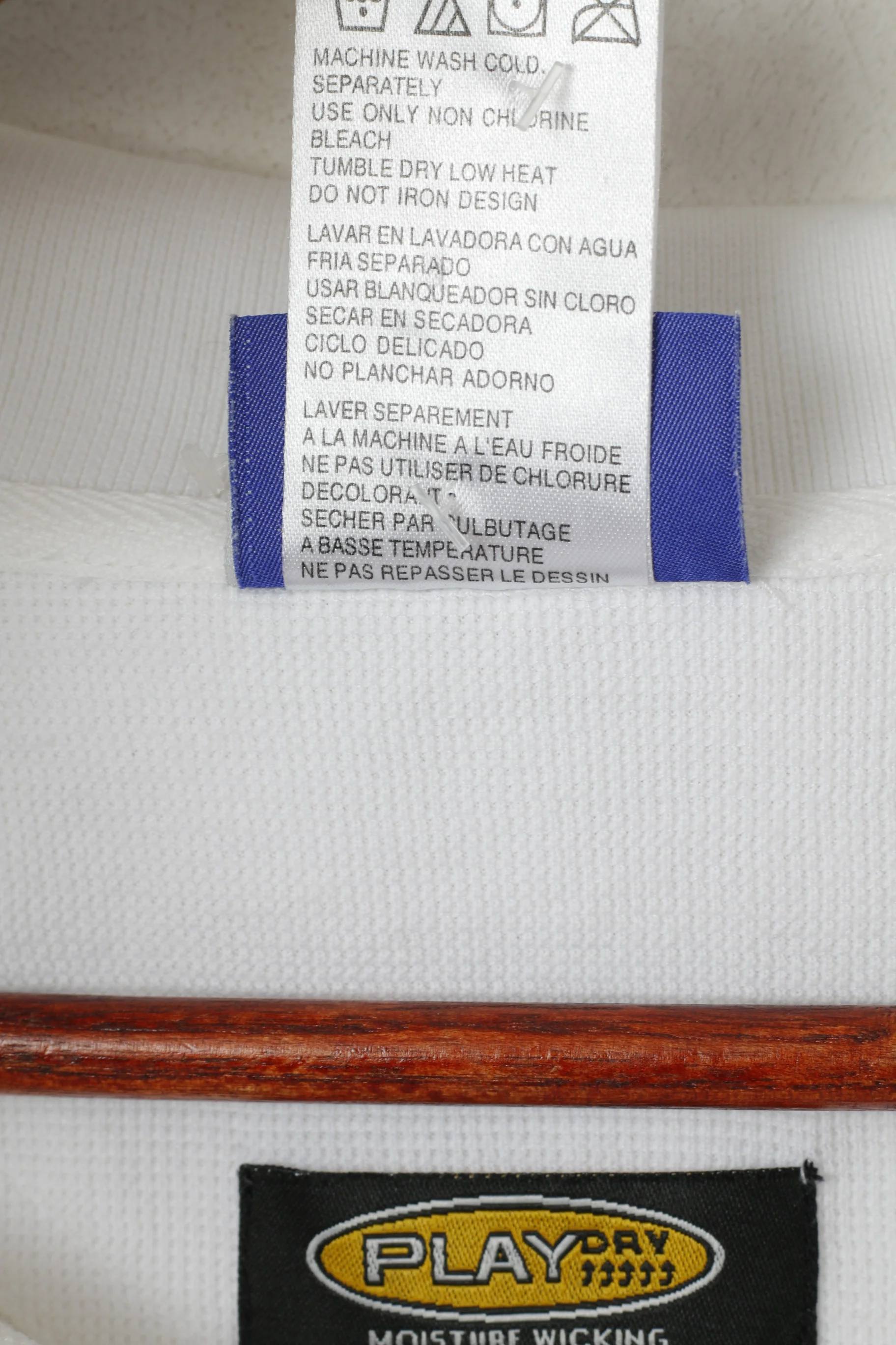 Reebok NFL Men 2XL (3XL) Polo Shirt White Long Cotton Europe League Play Dry Top - Image 5