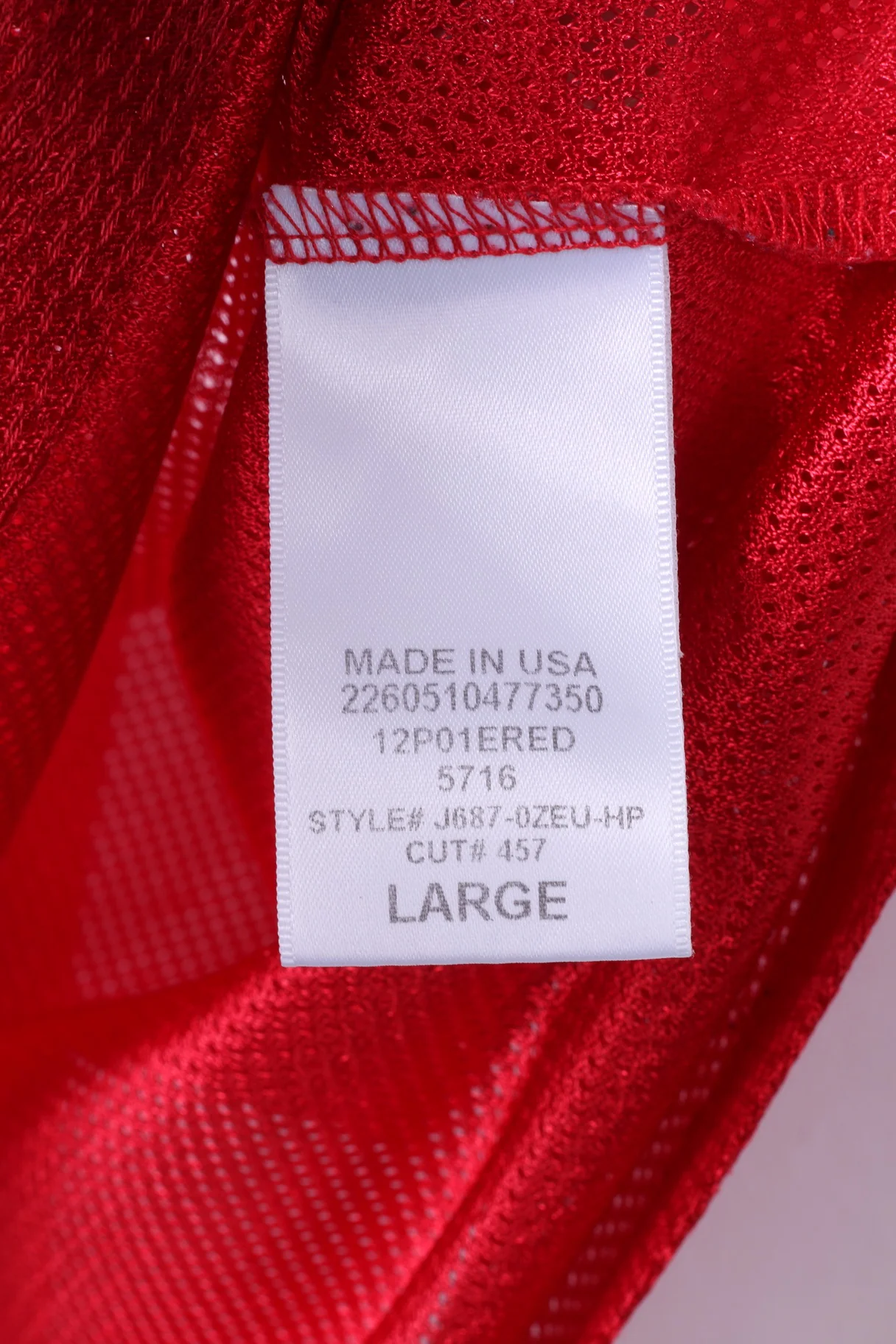 Project Social Mens L Shirt Red Mesh V Neck Boston #17 Jersey Made in USA - Image 5