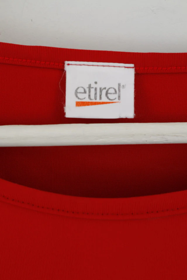 Etirel Womens M Shirt Red Stretch Outdoor Hiking Active Top - Image 3