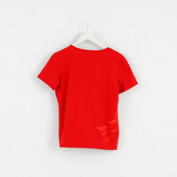 Etirel Womens M Shirt Red Stretch Outdoor Hiking Active Top - Image 5