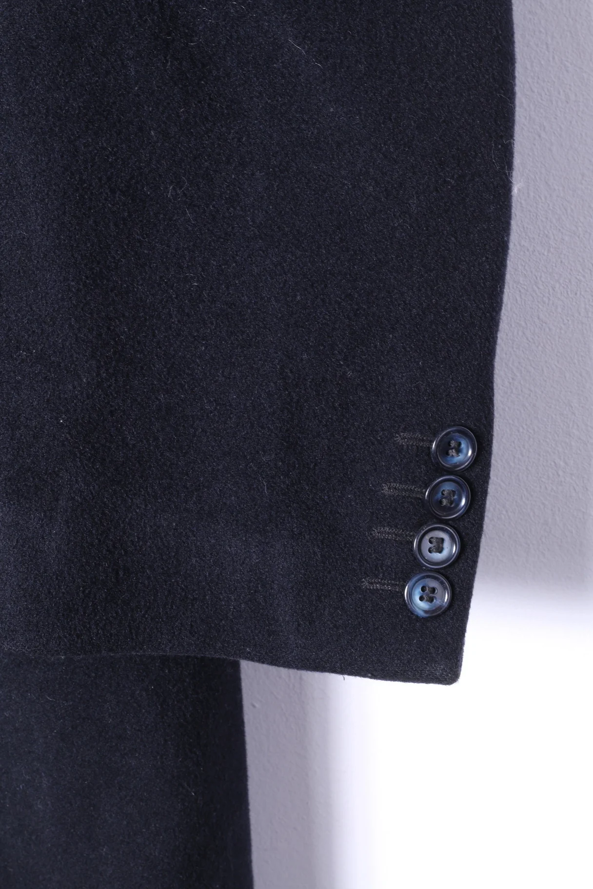 Pierre Cardin Mens 36R S Coat Navy Wool Cashmere Blend Double Breasted - Image 3
