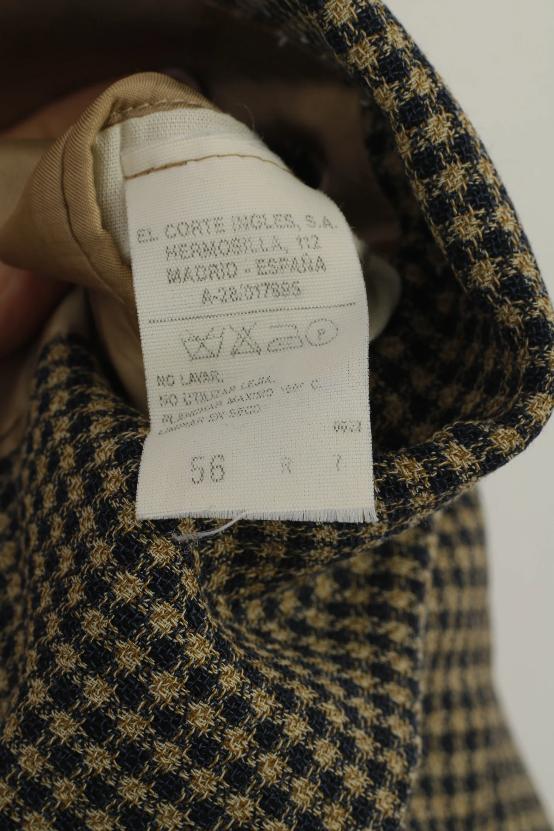 Pierre Balmain El Corte Ingles Men 56 46 Blazer Brown Wool Check Vintage Top Suit Check Wool Brown - Image 7