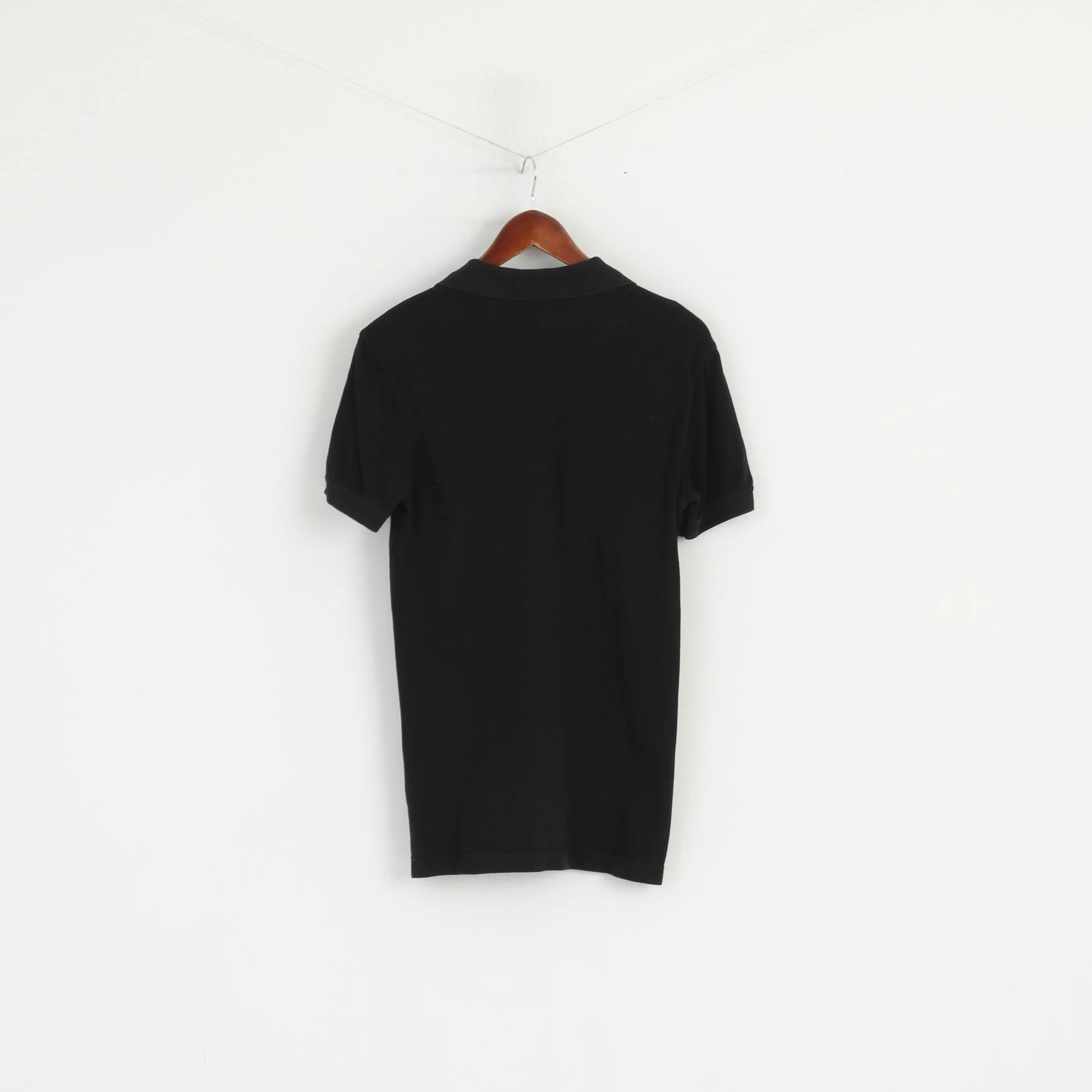 United Colors Of Benetton Men S Polo Shirt Black Cotton Slim Fit Classic Short Sleeve Top - Image 5