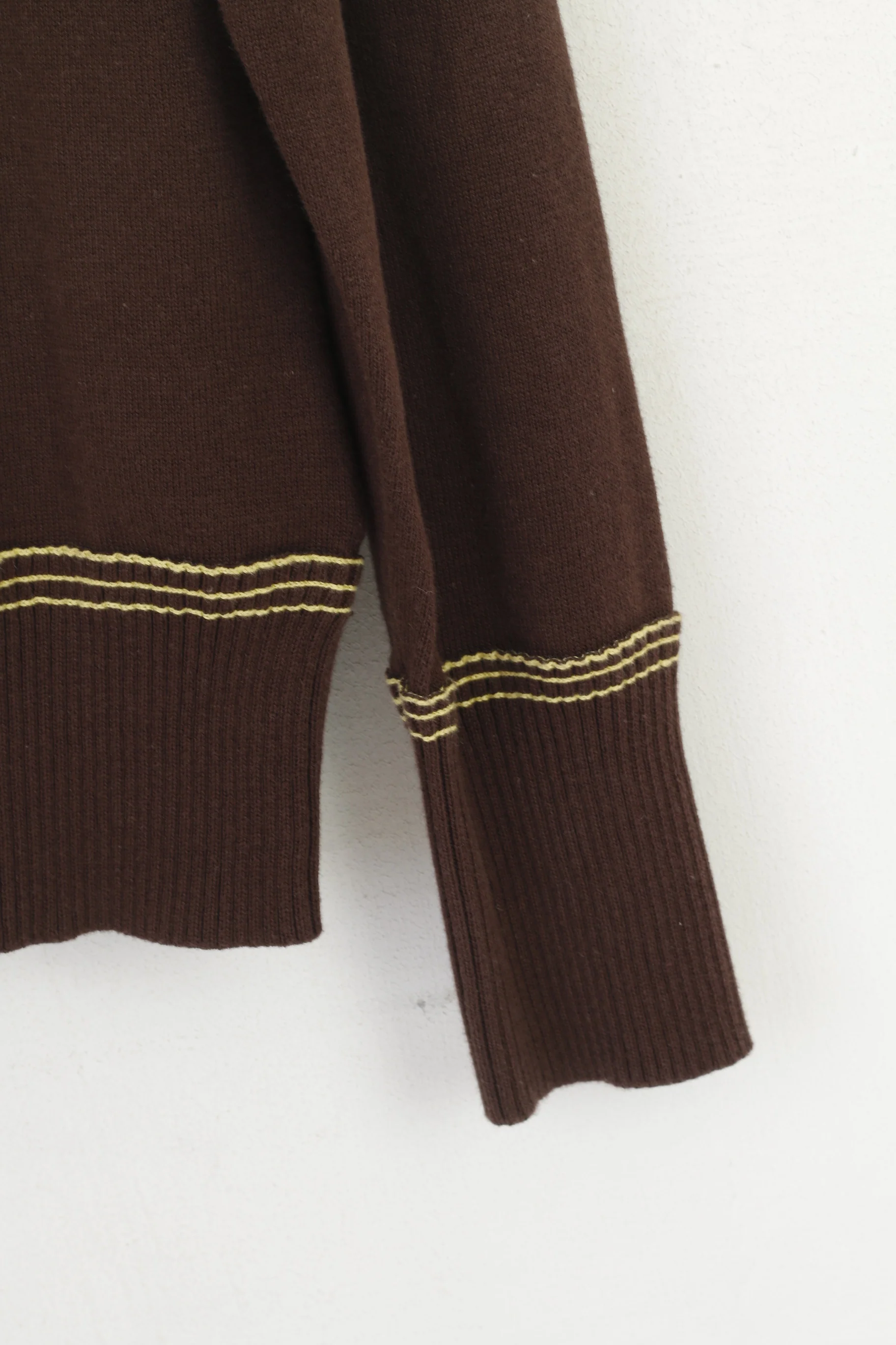 Duck and Cover Men M Jumper Brown Cotton Pocket Classic Plain Sweater - Image 3