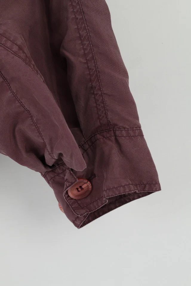 Franco Cellini Mens 40 S Jacket Plum 100% Silk Bomber Lightweight Zip Up Top - Image 4