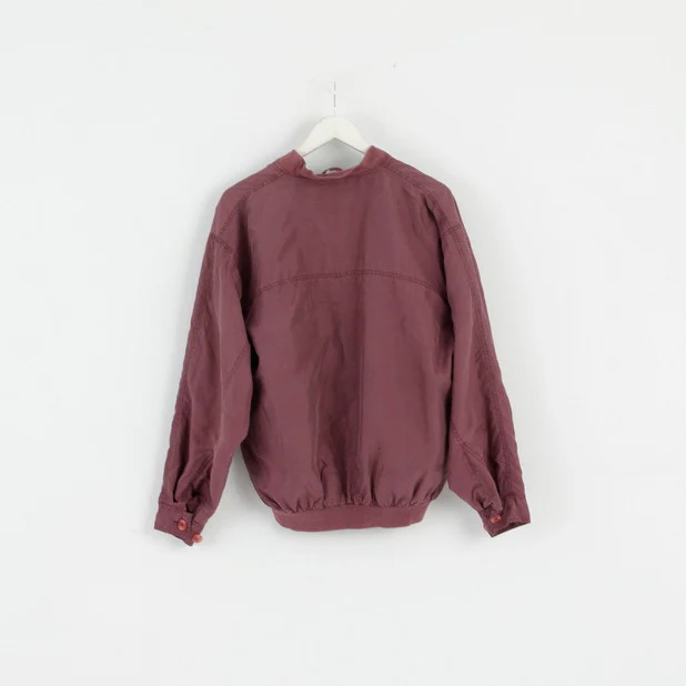 Franco Cellini Mens 40 S Jacket Plum 100% Silk Bomber Lightweight Zip Up Top - Image 5