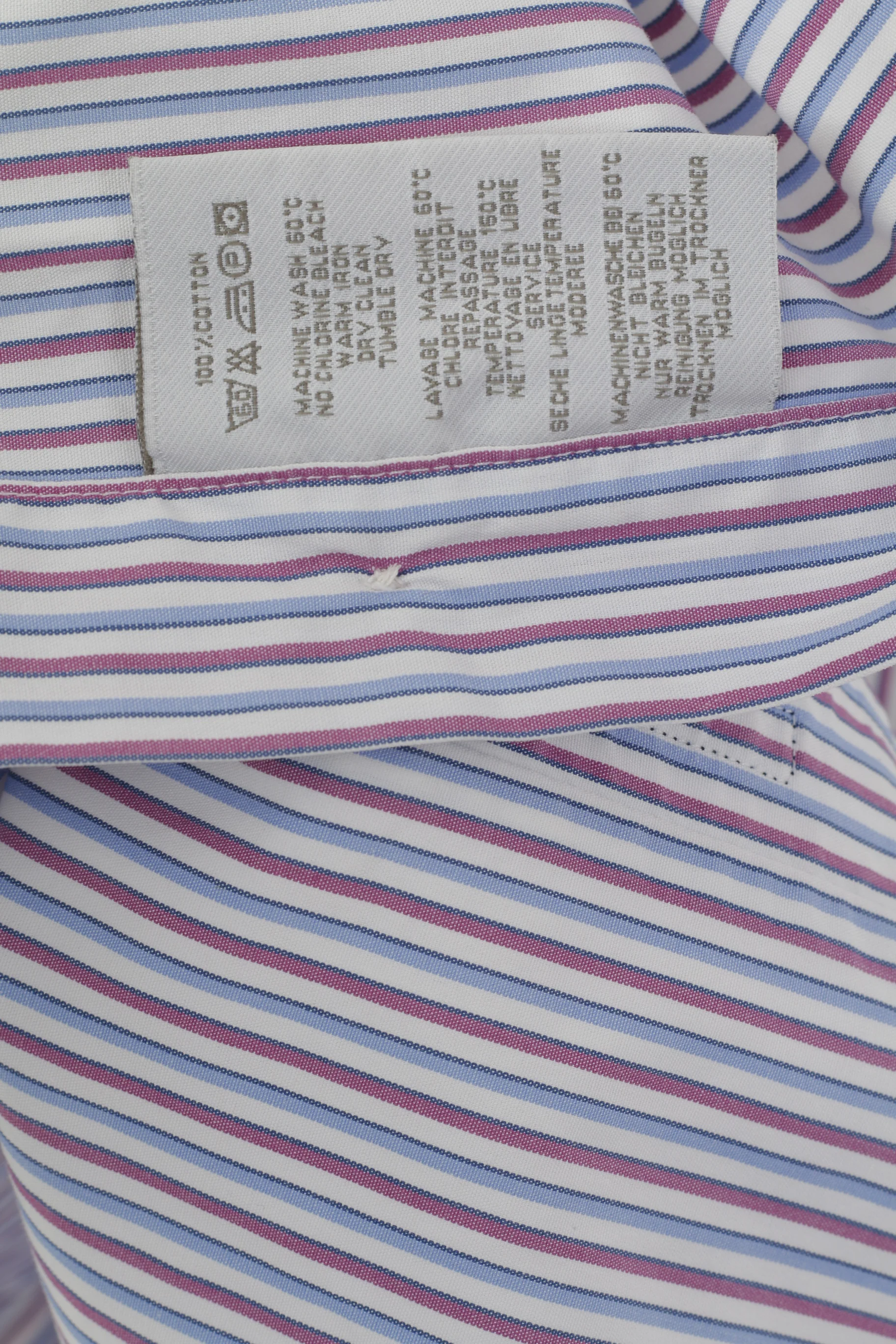 Gant Men M Casual Shirt White Blue Striped Cotton Key West Poplin Long Sleeve Top - Image 6