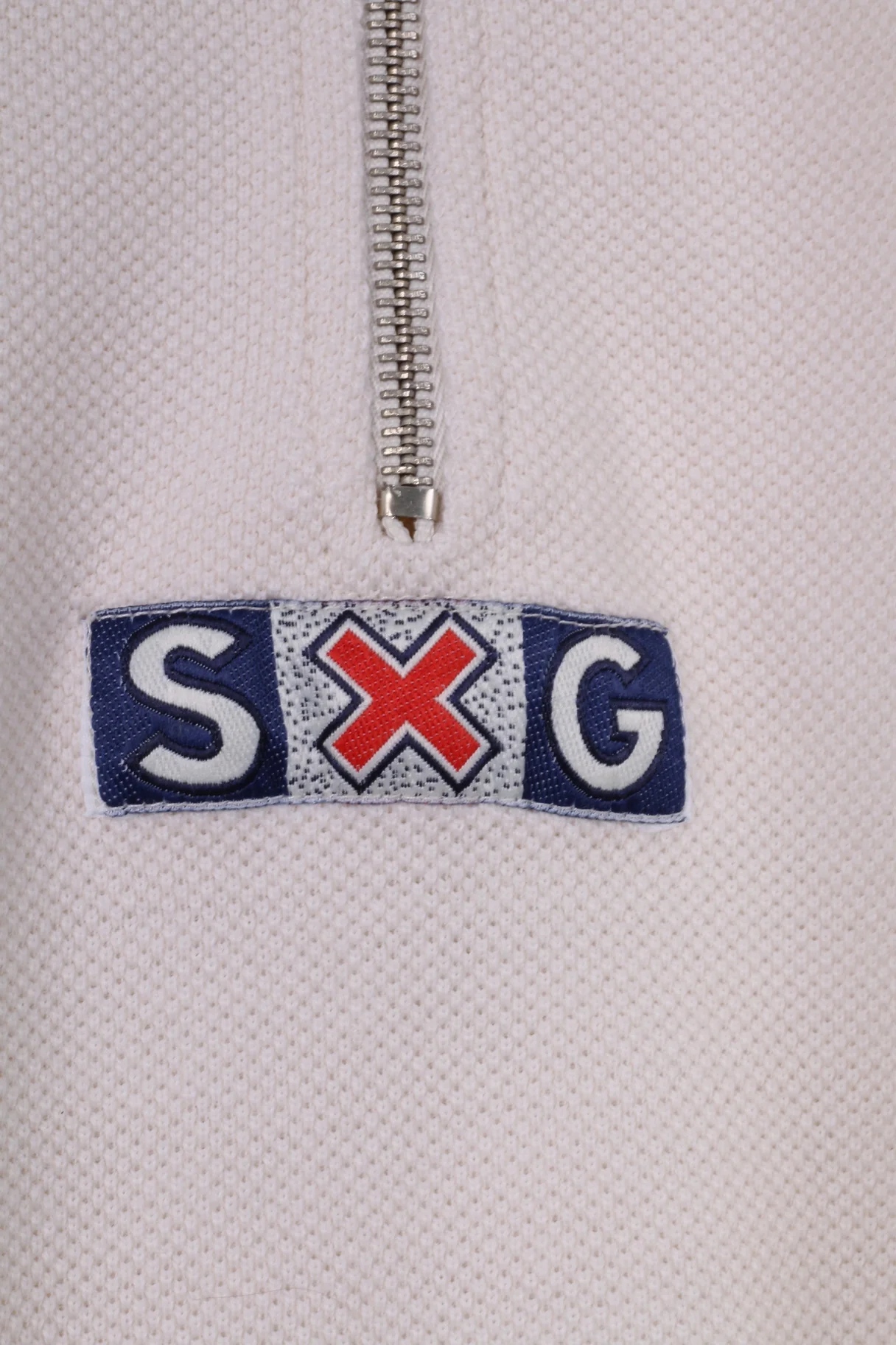 Rodeo C&A Mens XL Sweatshirt Cream 100% Cotton SXG Zip Neck Top - Image 3