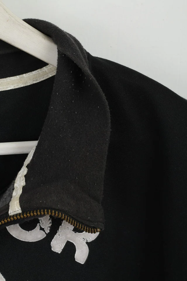 Reebok Classic Mens M Sweatshirt Black Vintage Shiny Activewear Top - Image 4