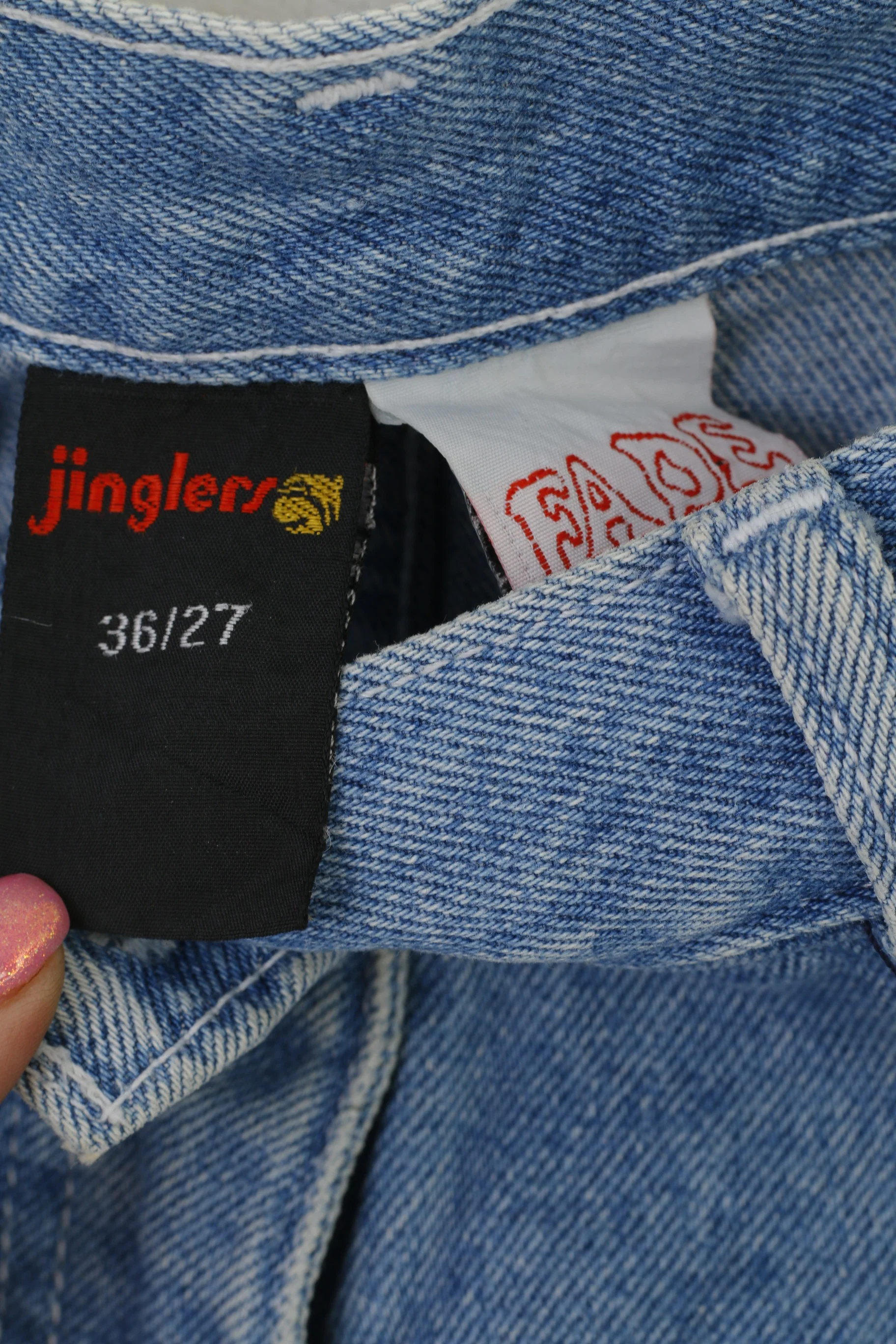 C&A Jinglers Women 27 36 S Shorts Blue Cotton Capri Denim Vintage Pants - Image 3