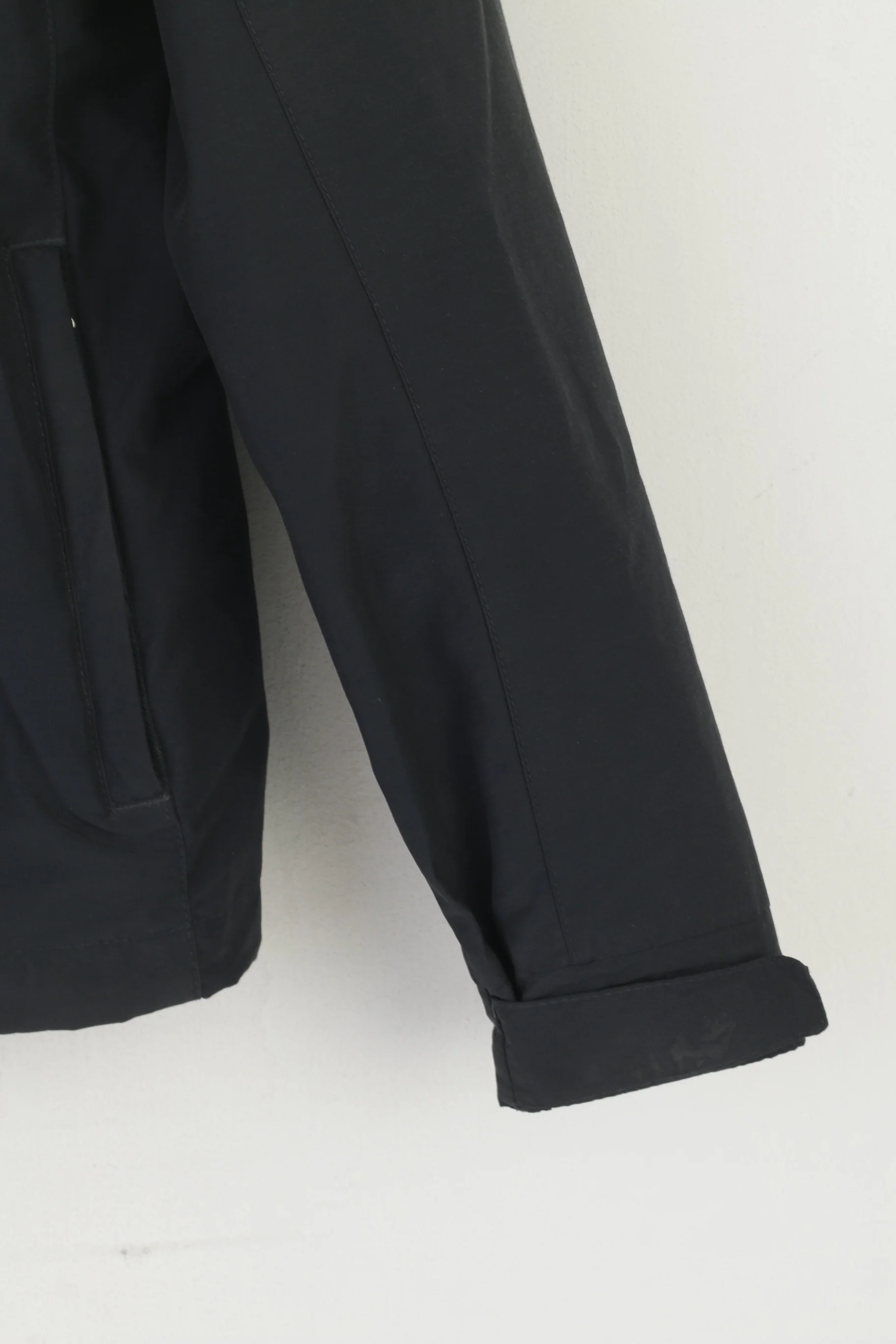 Geox Respira Men 48 S Jacket Dark Gray Nylon Cotton Lightweight HIdden hood Zip Up Top - Image 3