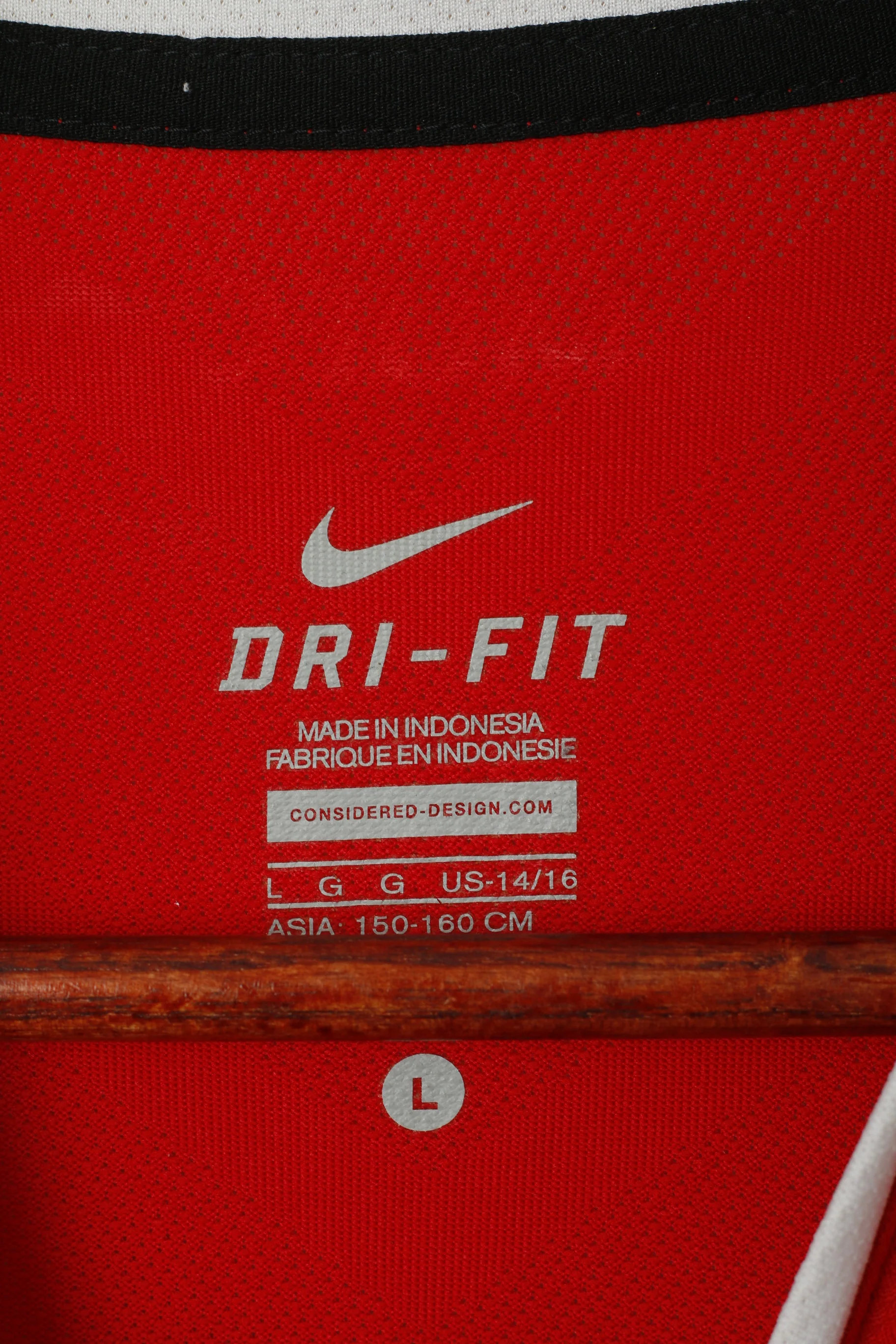 Nike Manchester United Boys 12 /13 Age 152 Polo Shirt Red Football Jersey Top - Image 3