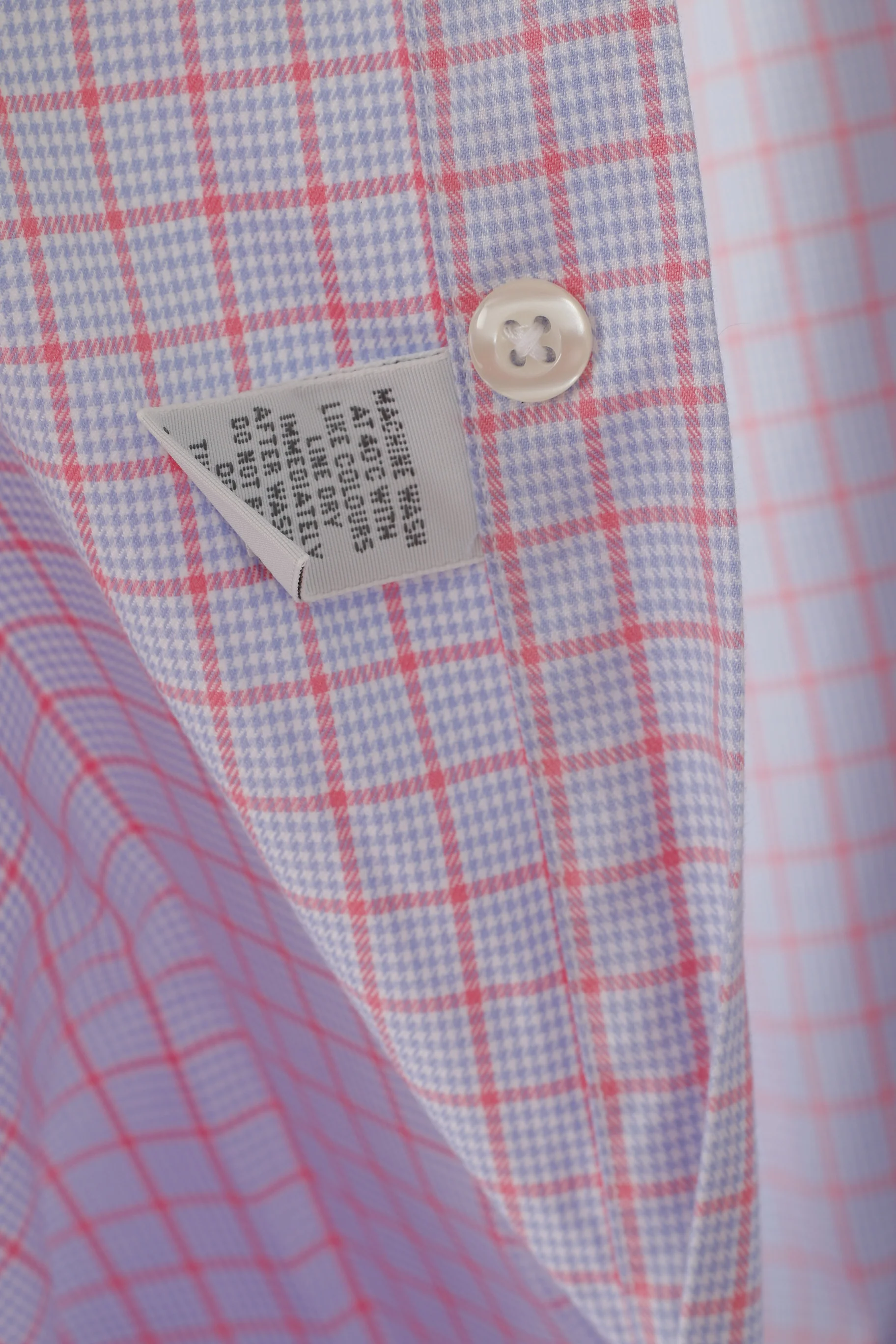 T.M. Lewin Men 16.5 34.5 XL Casual Shirt Blue Pink Check Regular Fit Cotton Long Sleeve Top - Image 5