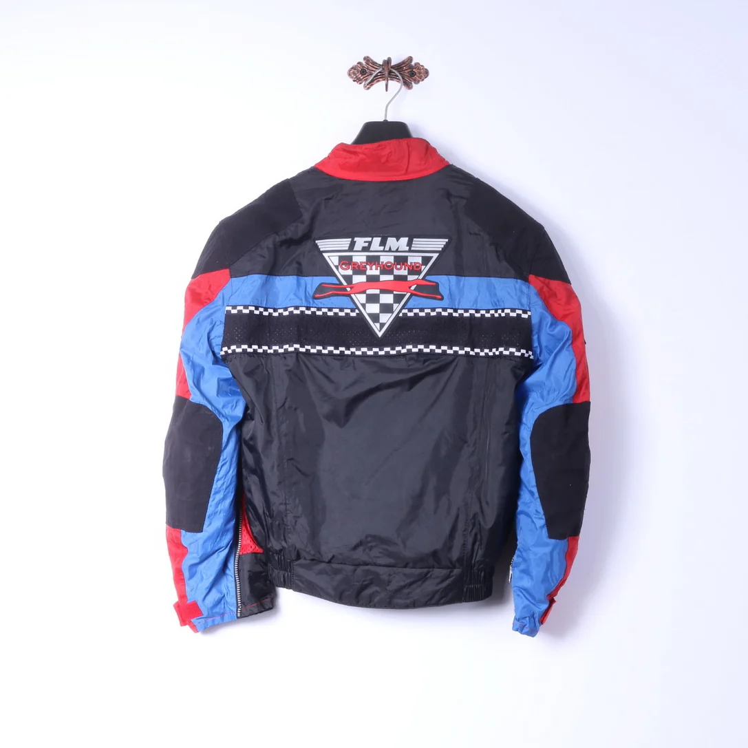 FLM Polo Mens L Racing Jacket Black Greyhound Motocycle Textile Top - Image 13