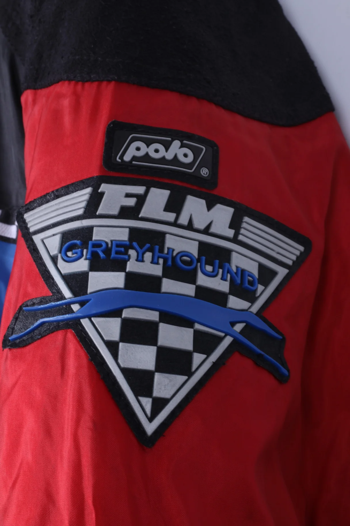 FLM Polo Mens L Racing Jacket Black Greyhound Motocycle Textile Top - Image 7
