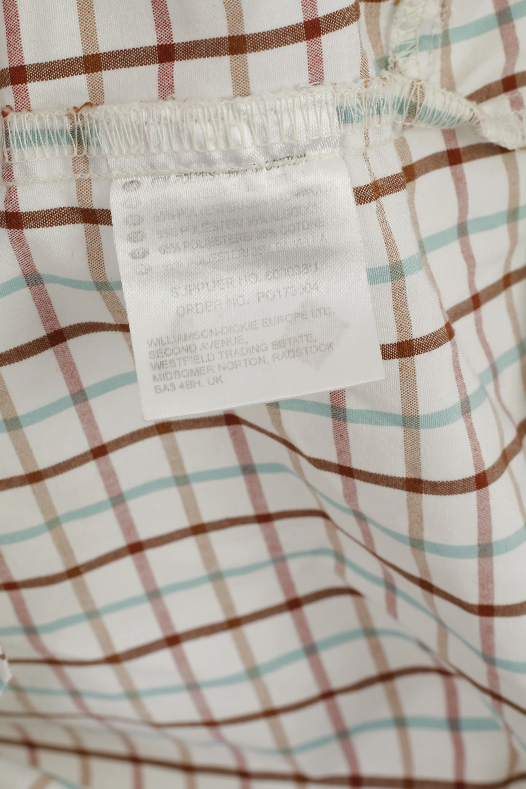 Dickies Men XL Casual Shirt Beige Checkered Cotton Blend Pocket Short Sleeve Top - Image 4
