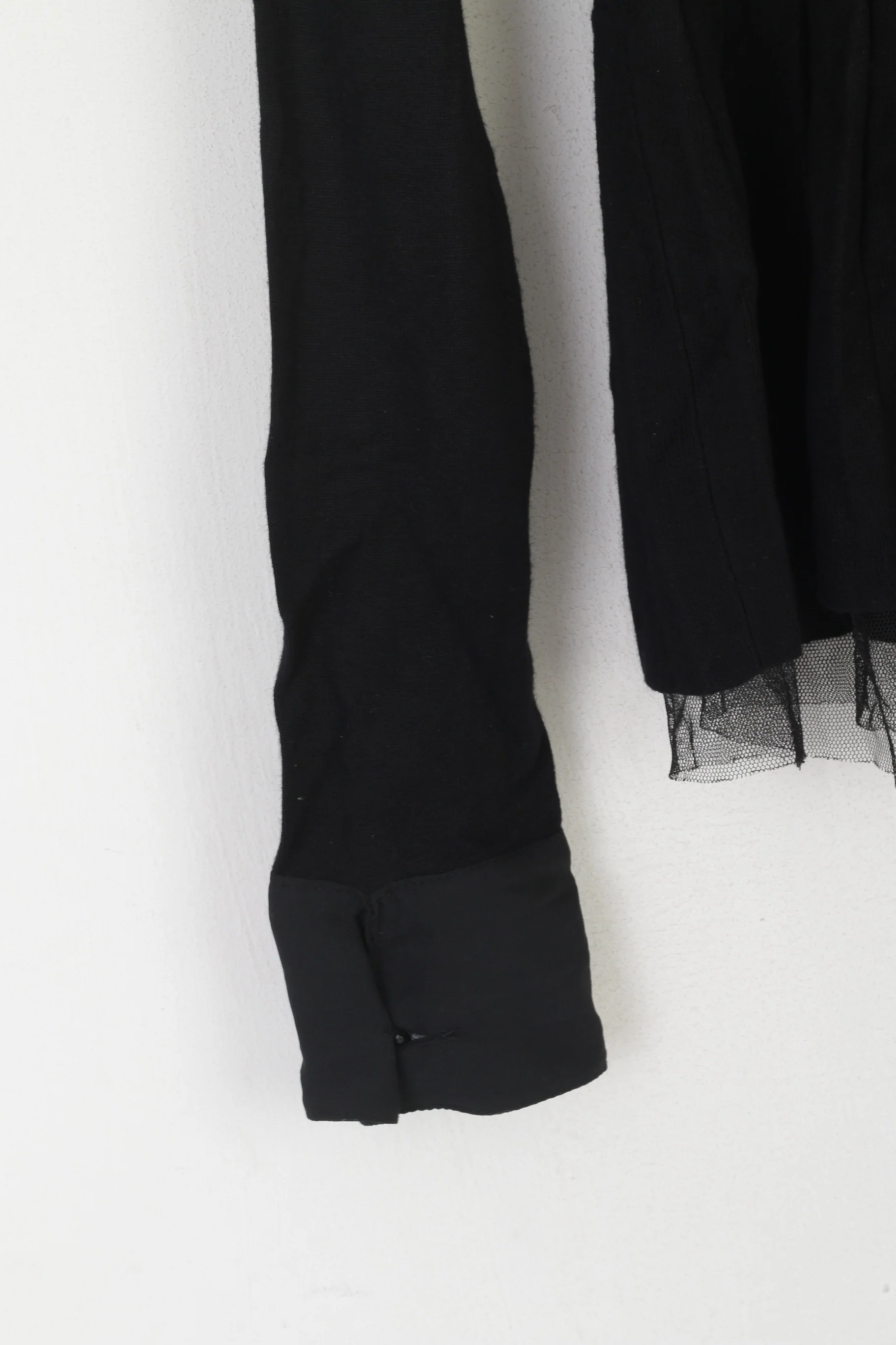 Twelve by Twelve Women XS Jumper Black Viscose Full Zipper Tulle Cardigan - Image 3