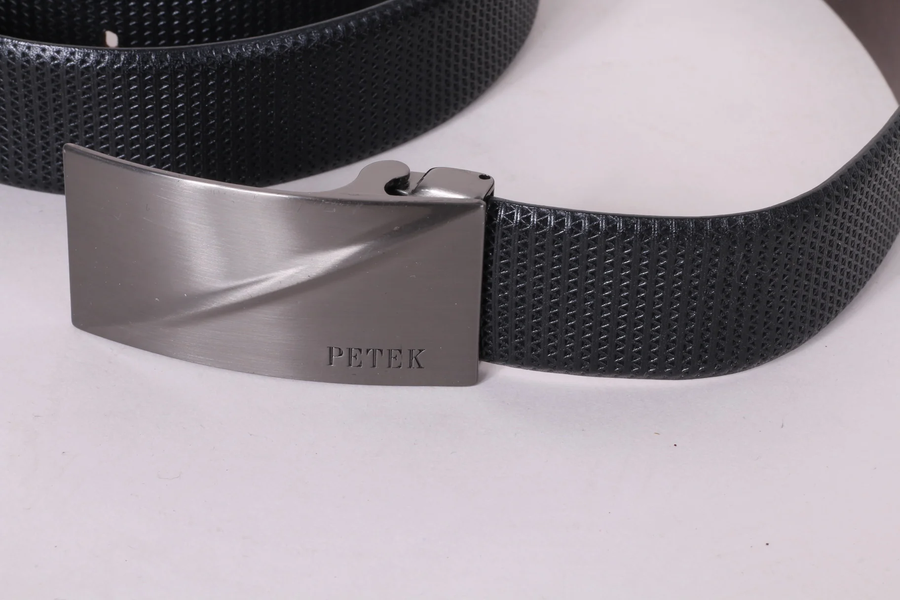 PETEK Mens 120 Leather Belt Black Classic Made in Italy 41" Waist - Image 2