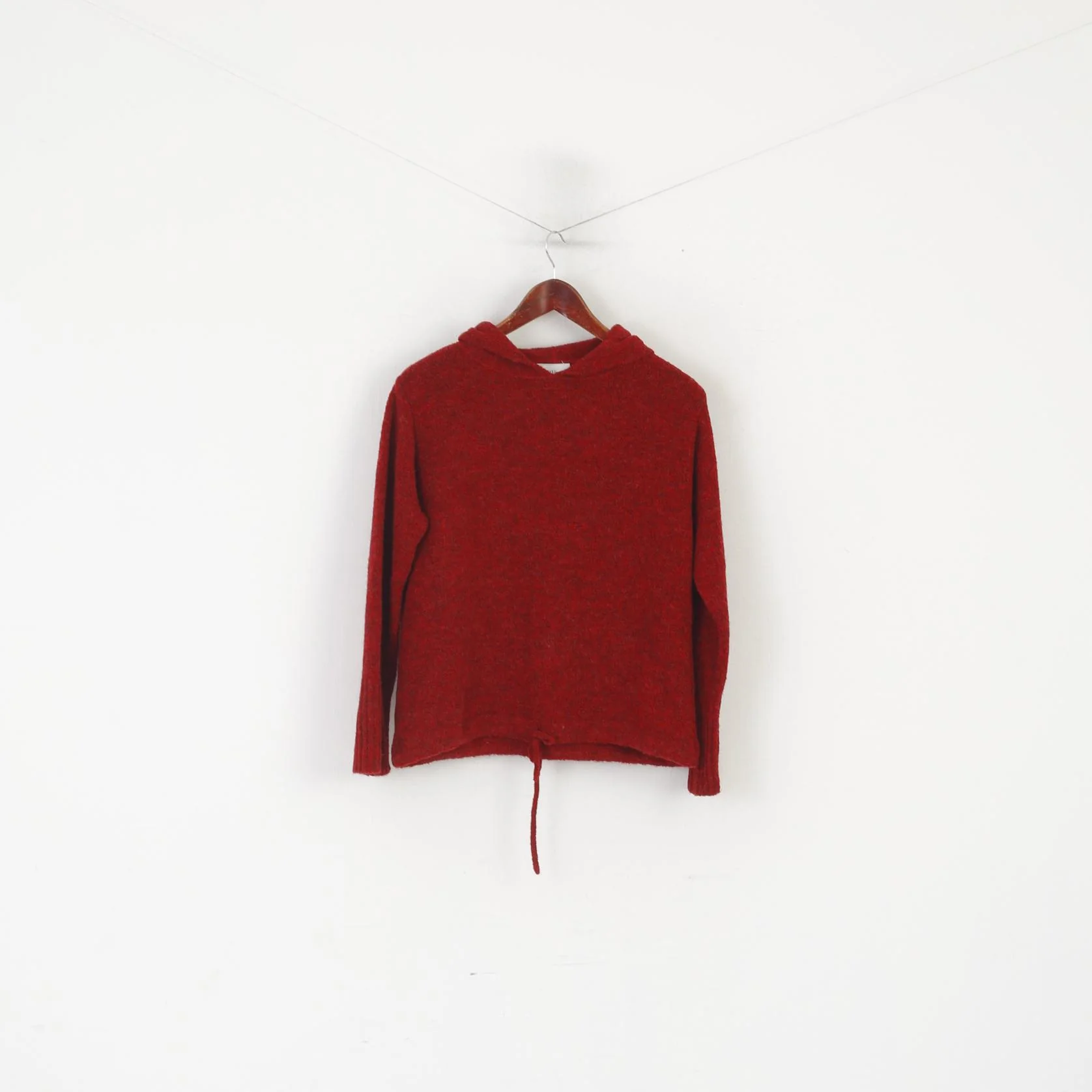Inwear Jeans Women M Jumper Red Wool Sportswear Hooded Made in Italy Sweater
