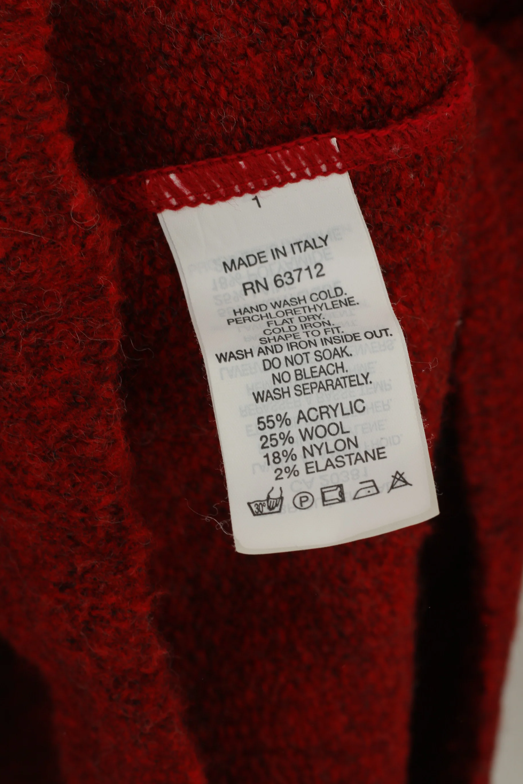 Inwear Jeans Women M Jumper Red Wool Sportswear Hooded Made in Italy Sweater - Image 5