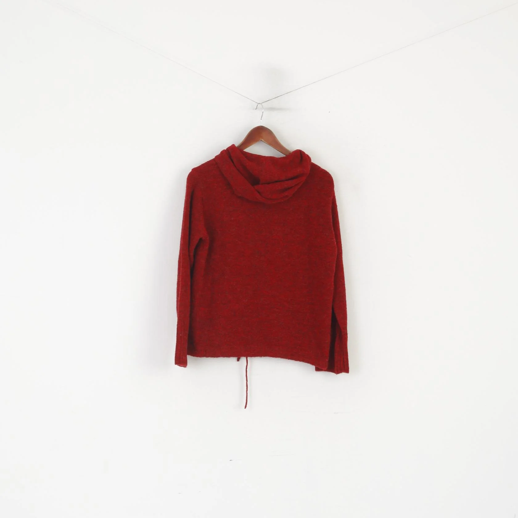 Inwear Jeans Women M Jumper Red Wool Sportswear Hooded Made in Italy Sweater - Image 6