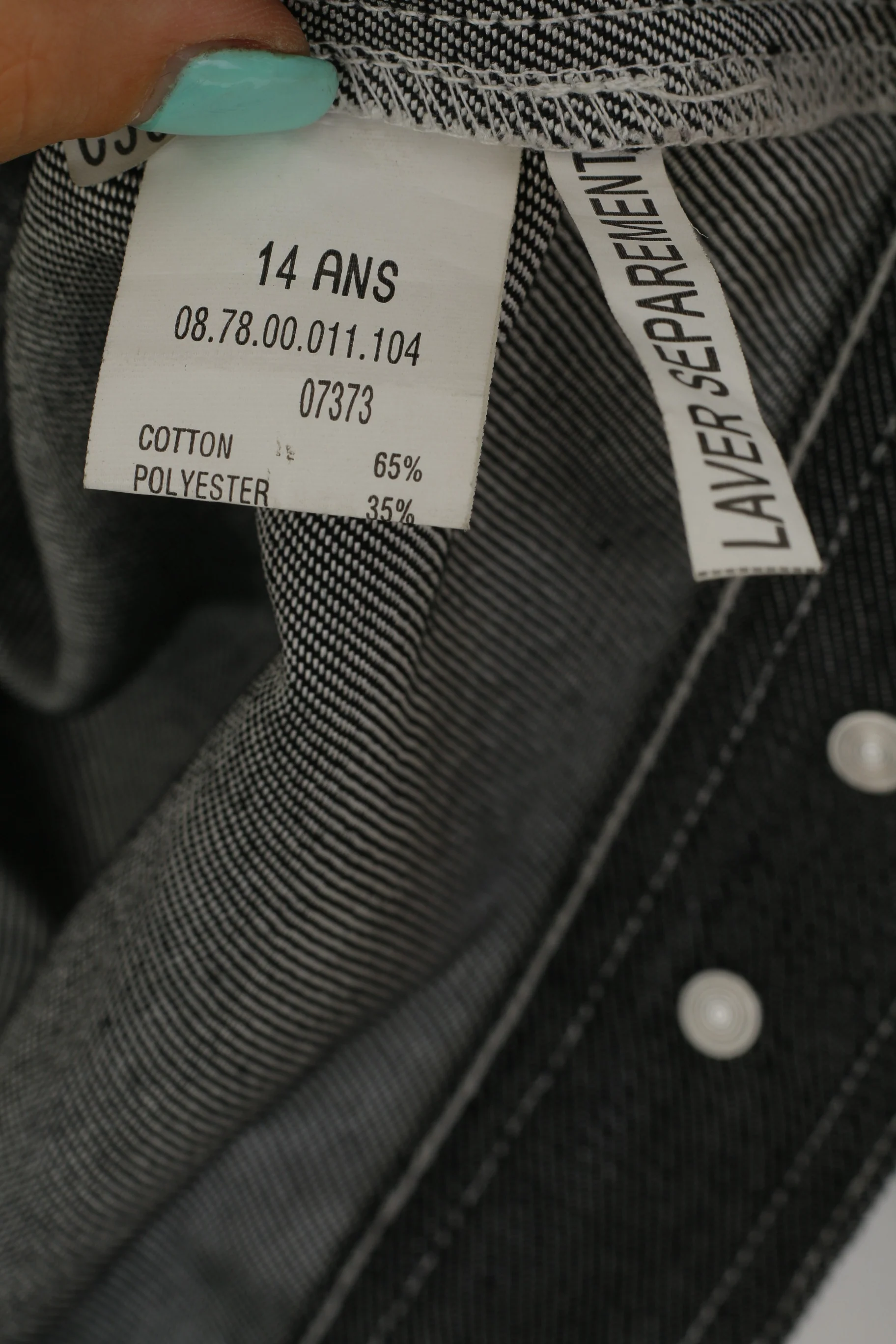 OVERGAME Boys 14 Age Denim Jacket Grey Cotton Emroidered Bronx G. Blaster Top - Image 5