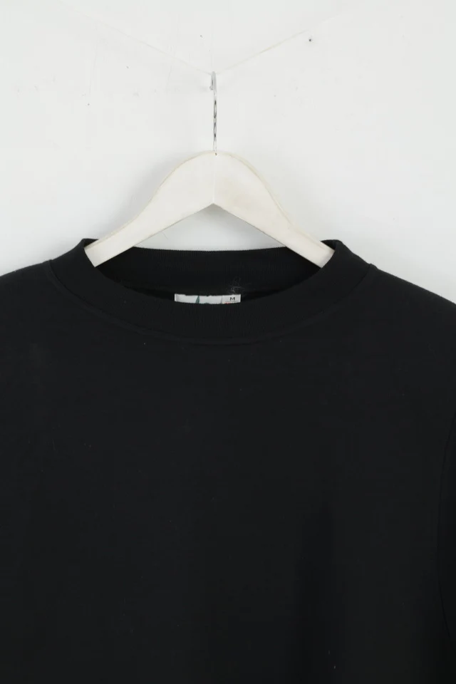 Doc By Bex Womens M 38/40 Sweatshirt Black Cotton retro Shoulder Padc Top - Image 2