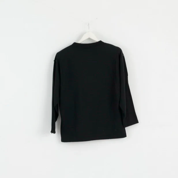 Doc By Bex Womens M 38/40 Sweatshirt Black Cotton retro Shoulder Padc Top - Image 7