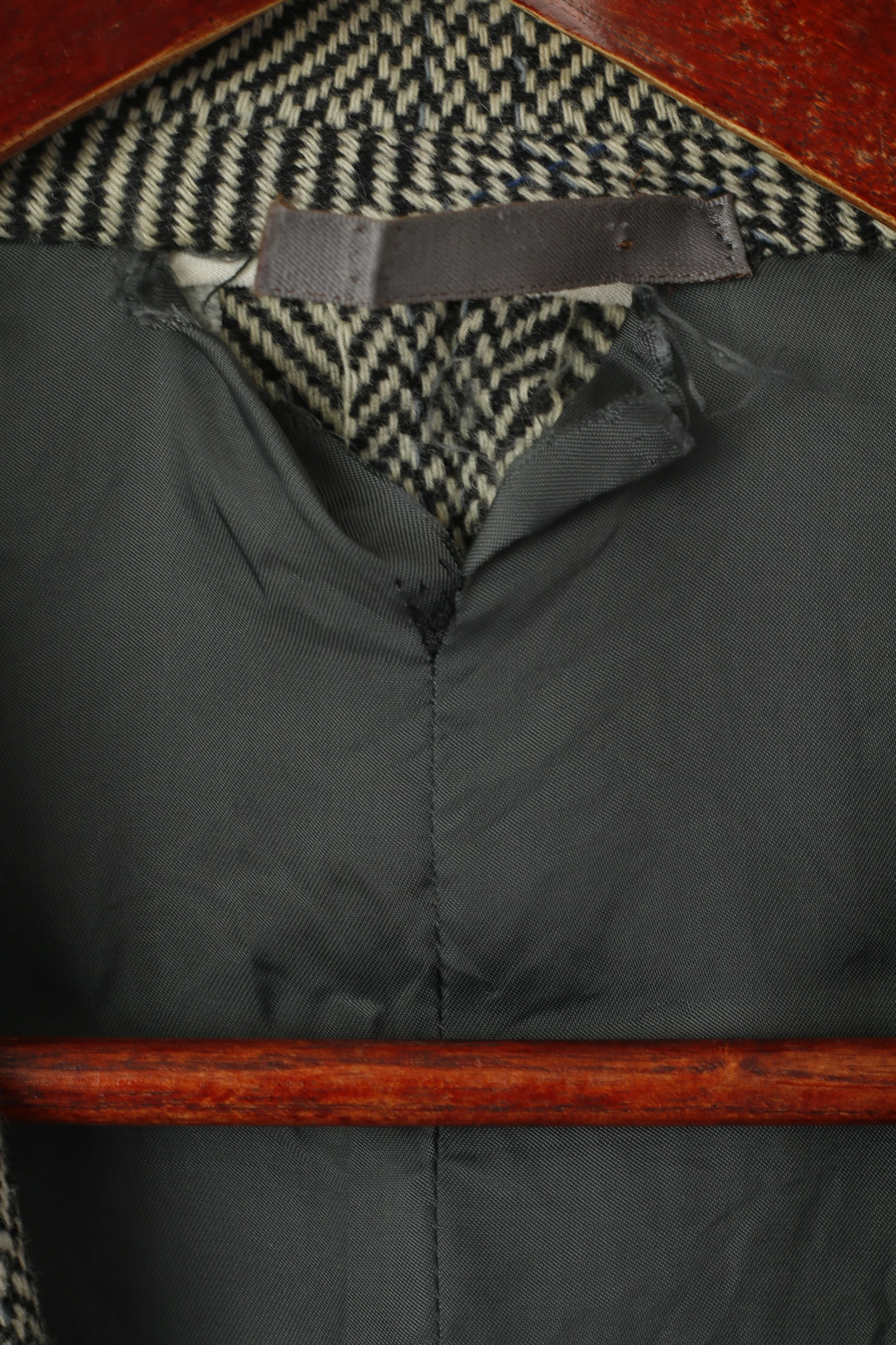 Durban  Men 50 40 Blazer Gray Vintage Wool Cashmere Blend Single Breasted Jacket - Image 4