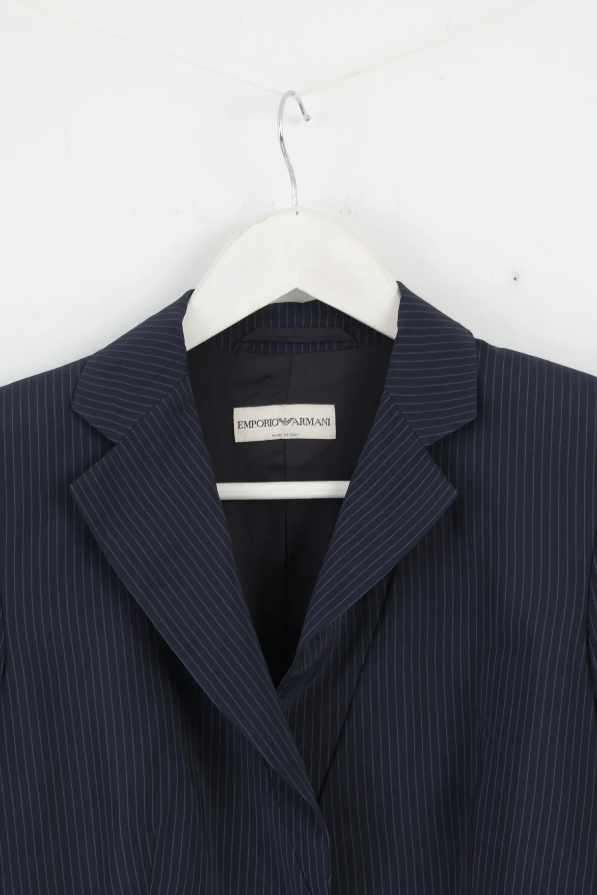 Emporio Armani Womens S Blazer Navy Striped Fit Made in Italy Jacket - Image 2