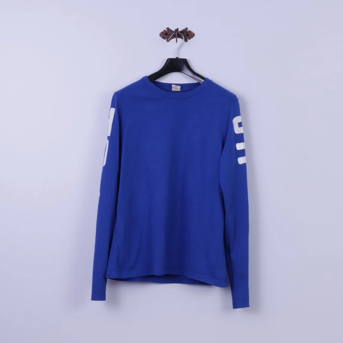 Hollister California Mens XL Long Sleeved Shirt Blue Cotton Stretch Henley Top