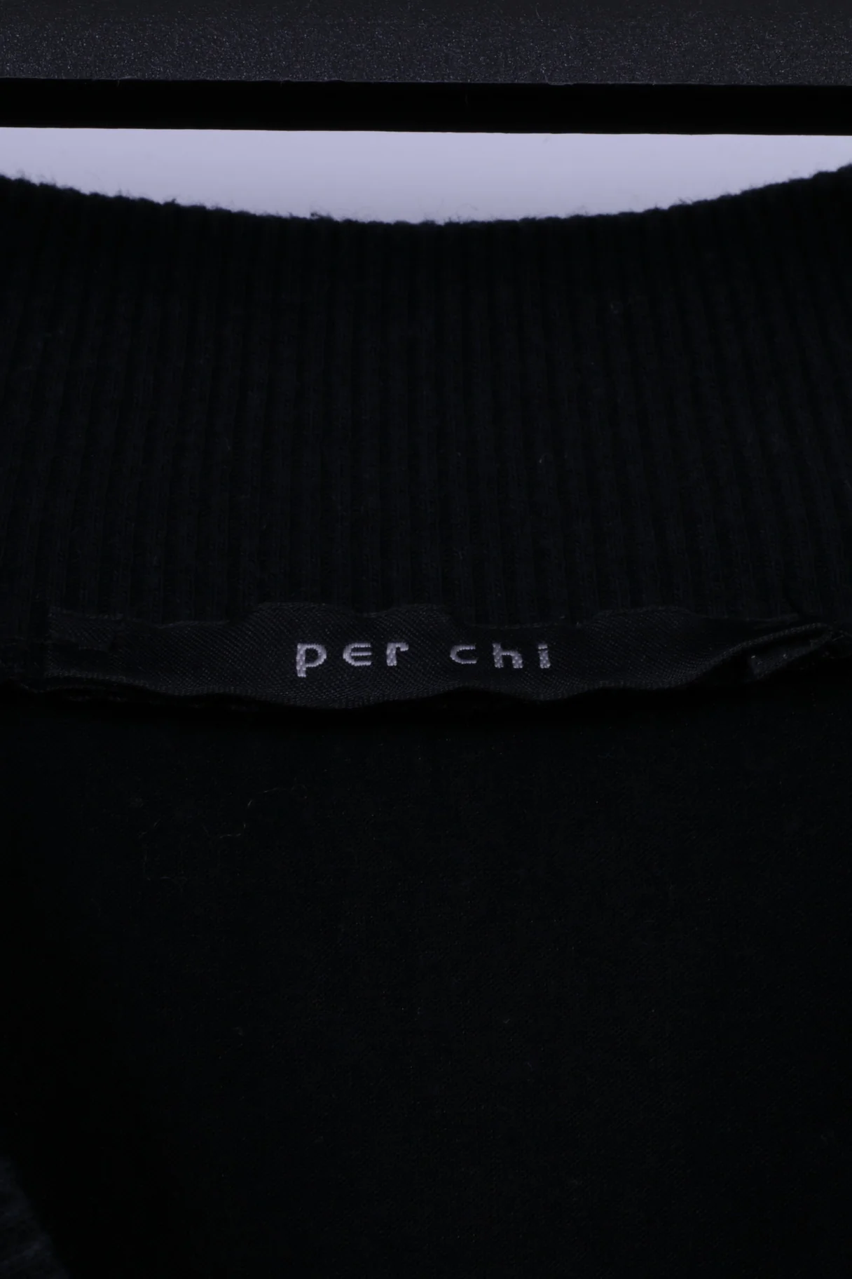 Per Chi Womens 42 S Mini Dress Black Stretch Cotton Crew Neck Fit Tunic - Image 5
