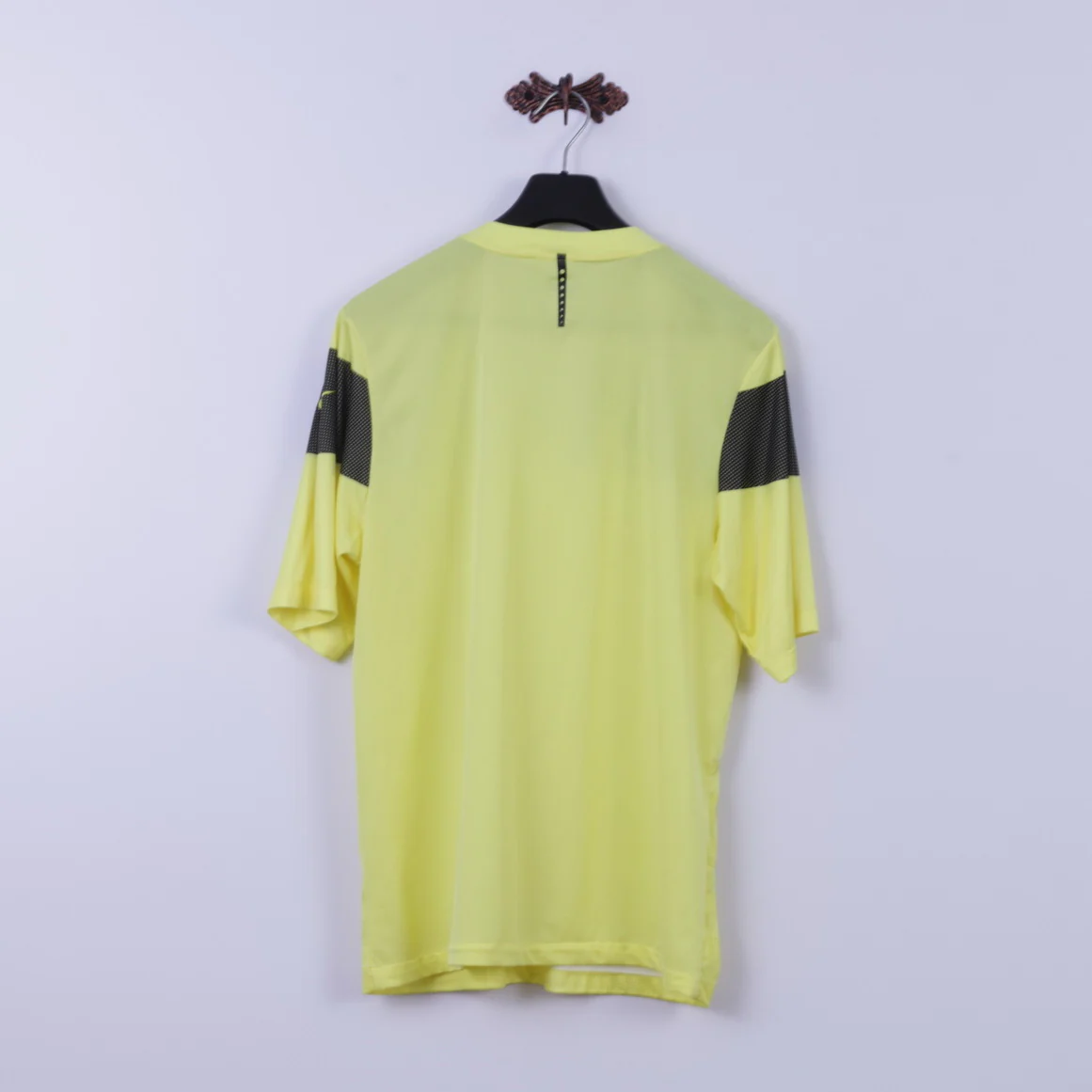 Nike Mens L Shirt Neon Yellow Football Training Dri Fit Jersey Sportswear Top - Image 8