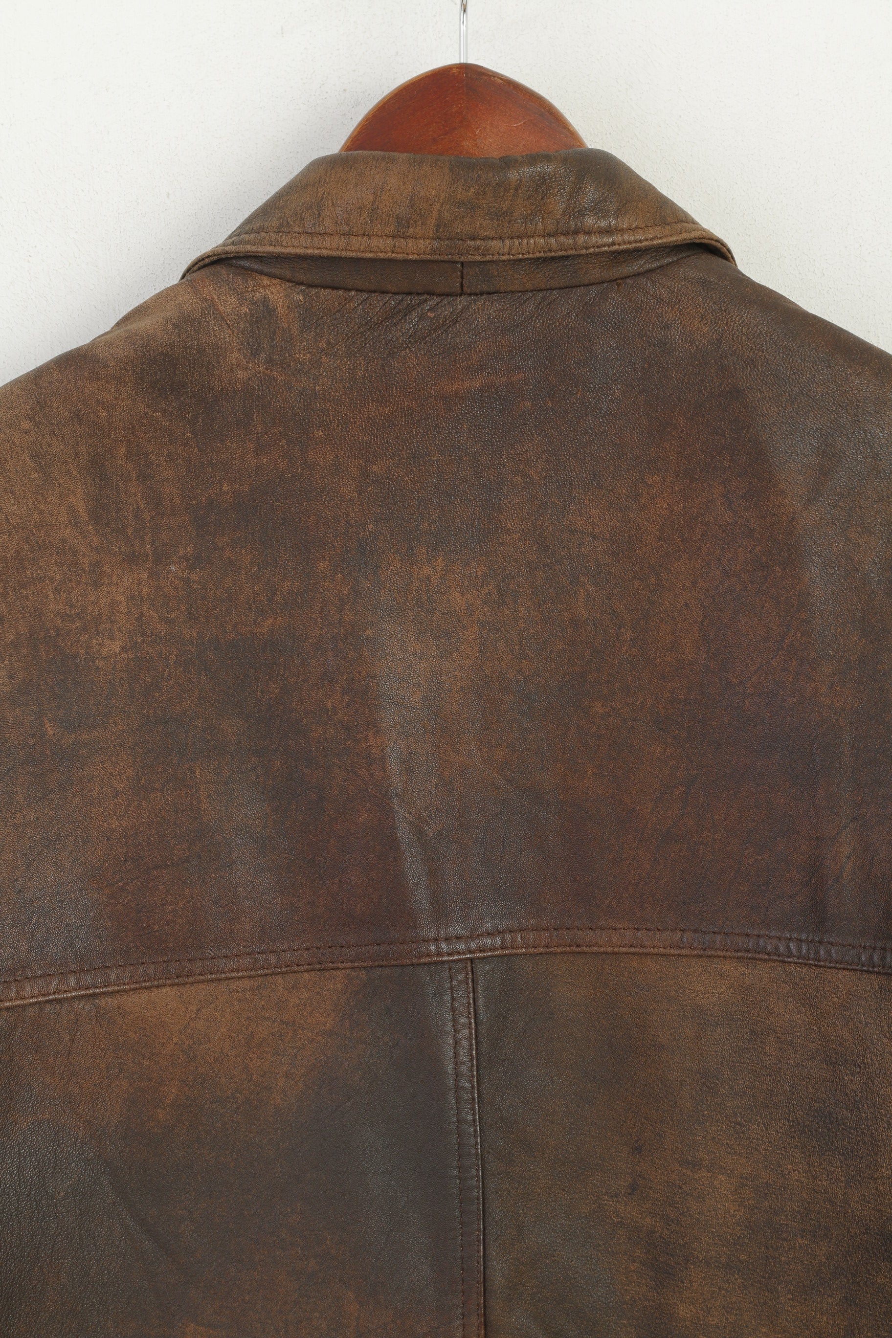 Jazz by Norcon Women 36 M Jacket Brown Leather Vintage Oversize Retro Top - Image 6