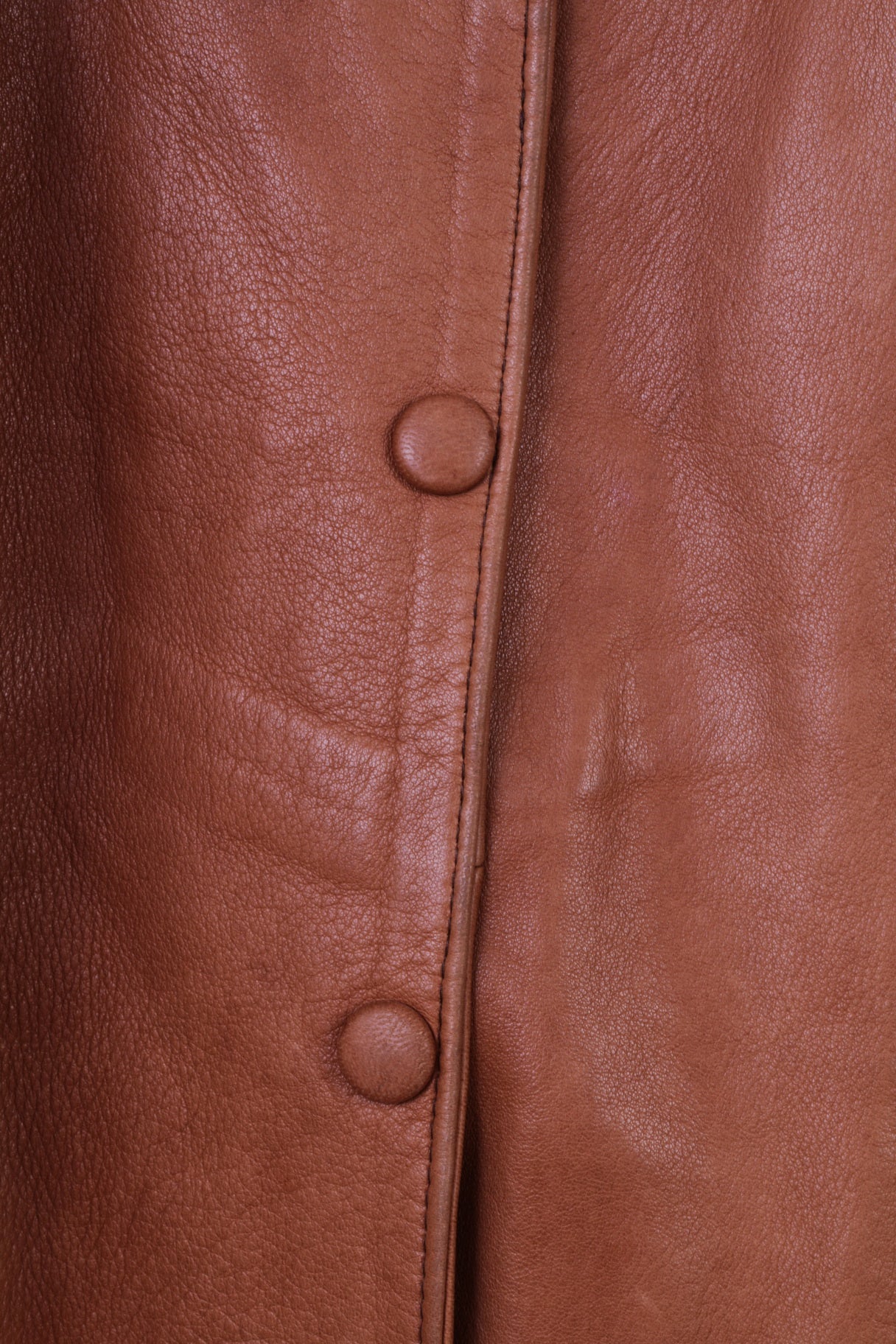 Albir Piel Womens M Bomber Jacket Brown Leather Vintage Made In Spain Snap Top - Image 4