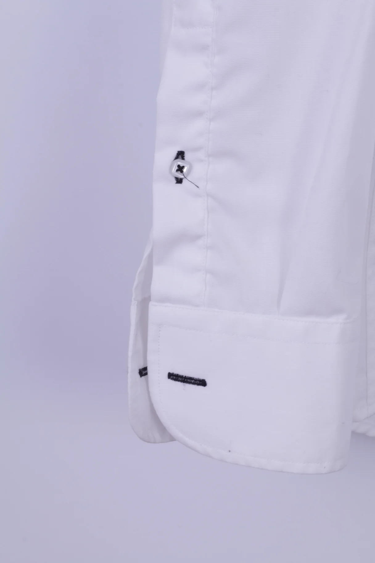 Ricco Vero Mens S Casual Shirt White Cotton Traveller Button Down Collar Long Sleeve - Image 3
