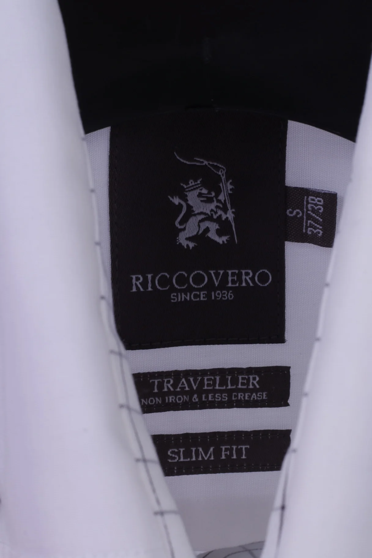 Ricco Vero Mens S Casual Shirt White Cotton Traveller Button Down Collar Long Sleeve - Image 5
