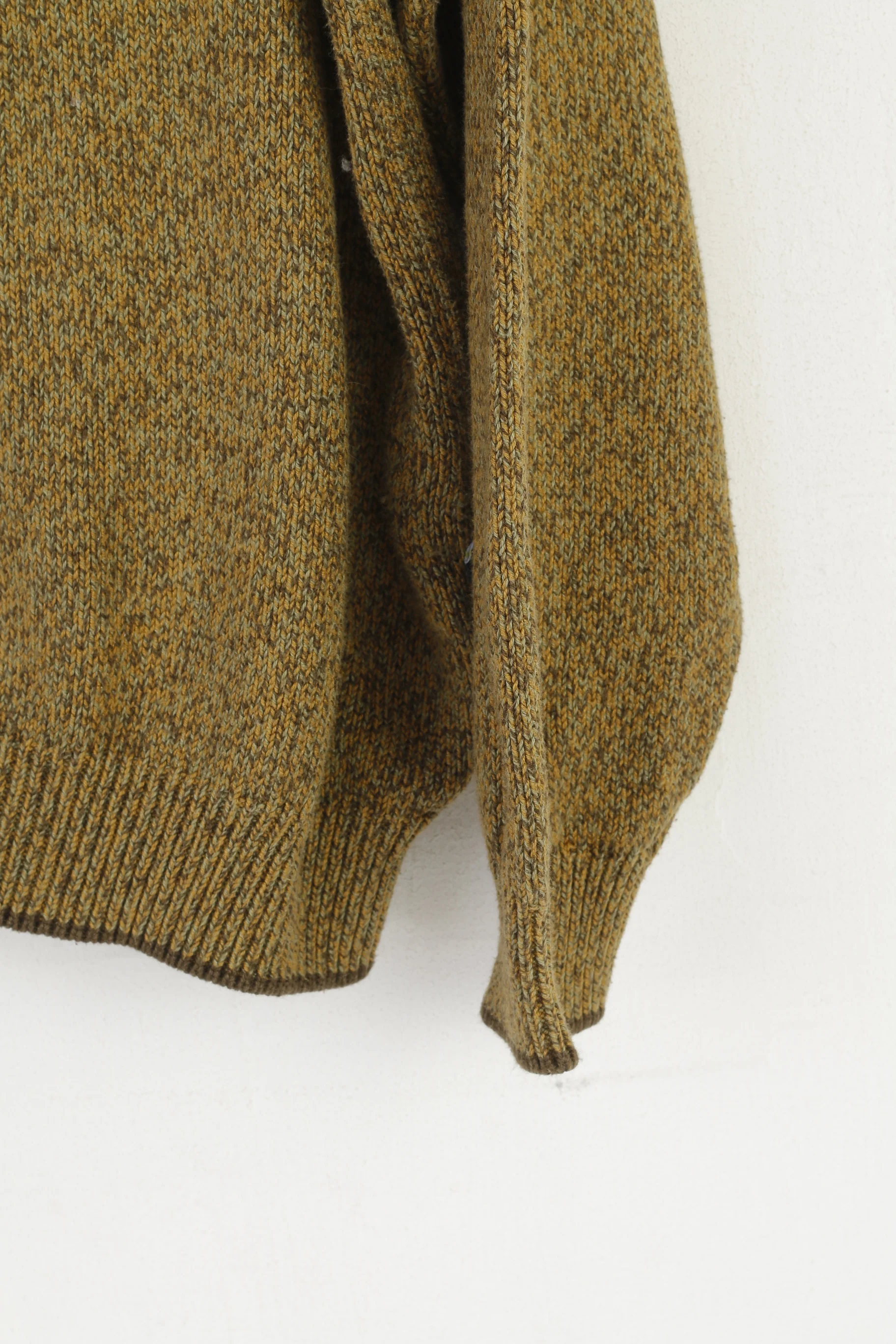 Camel Active Men L Jumper Mustard Cotton Knitwear Classic Logo Sweater - Image 3
