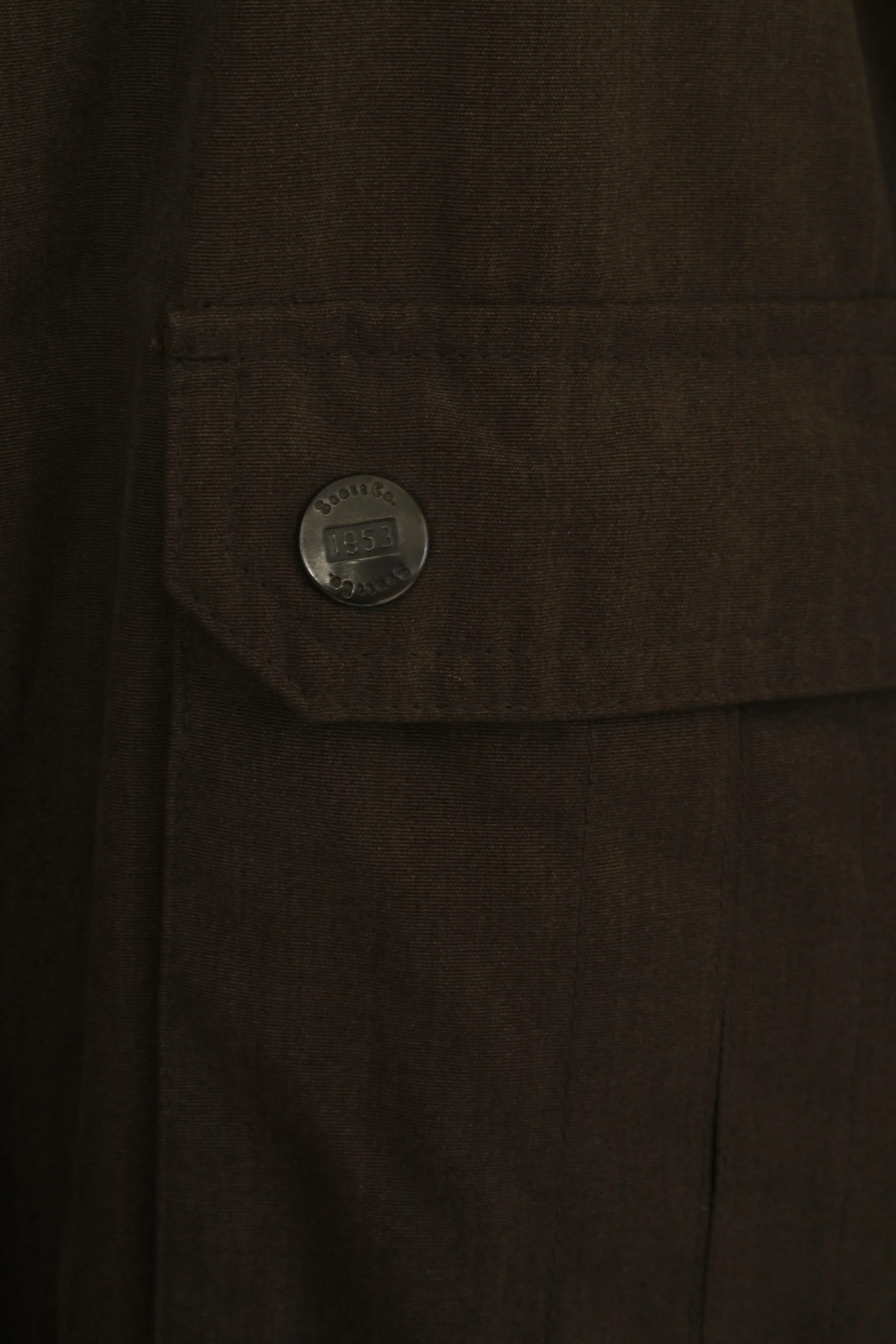 Scott Co. Men L Jacket Green Brown Full Zipper Military Lightweight Cotton Pockets Top - Image 7
