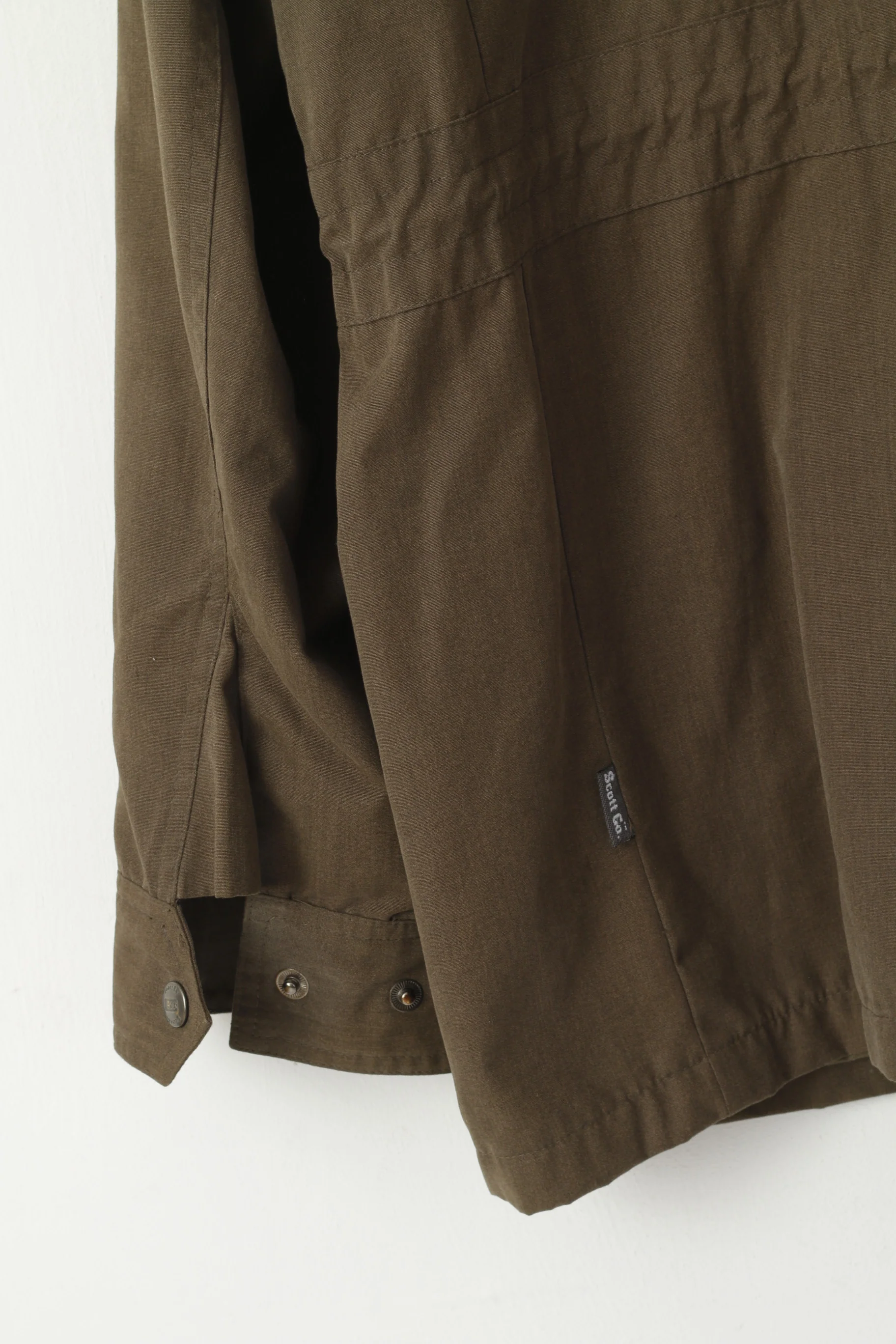 Scott Co. Men L Jacket Green Brown Full Zipper Military Lightweight Cotton Pockets Top - Image 8