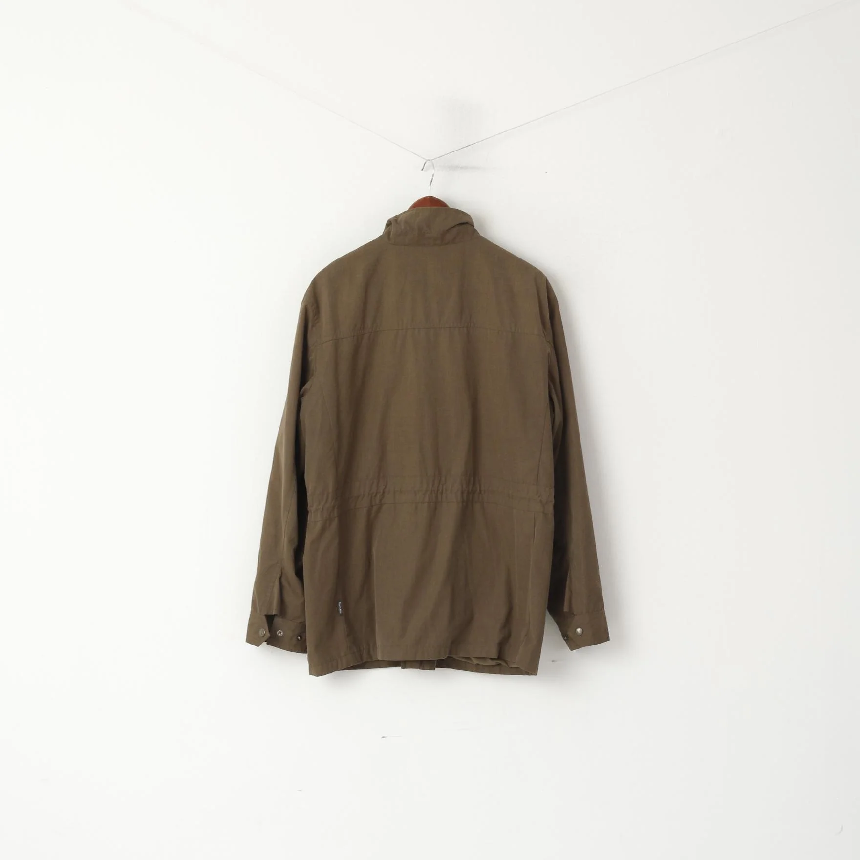 Scott Co. Men L Jacket Green Brown Full Zipper Military Lightweight Cotton Pockets Top - Image 9