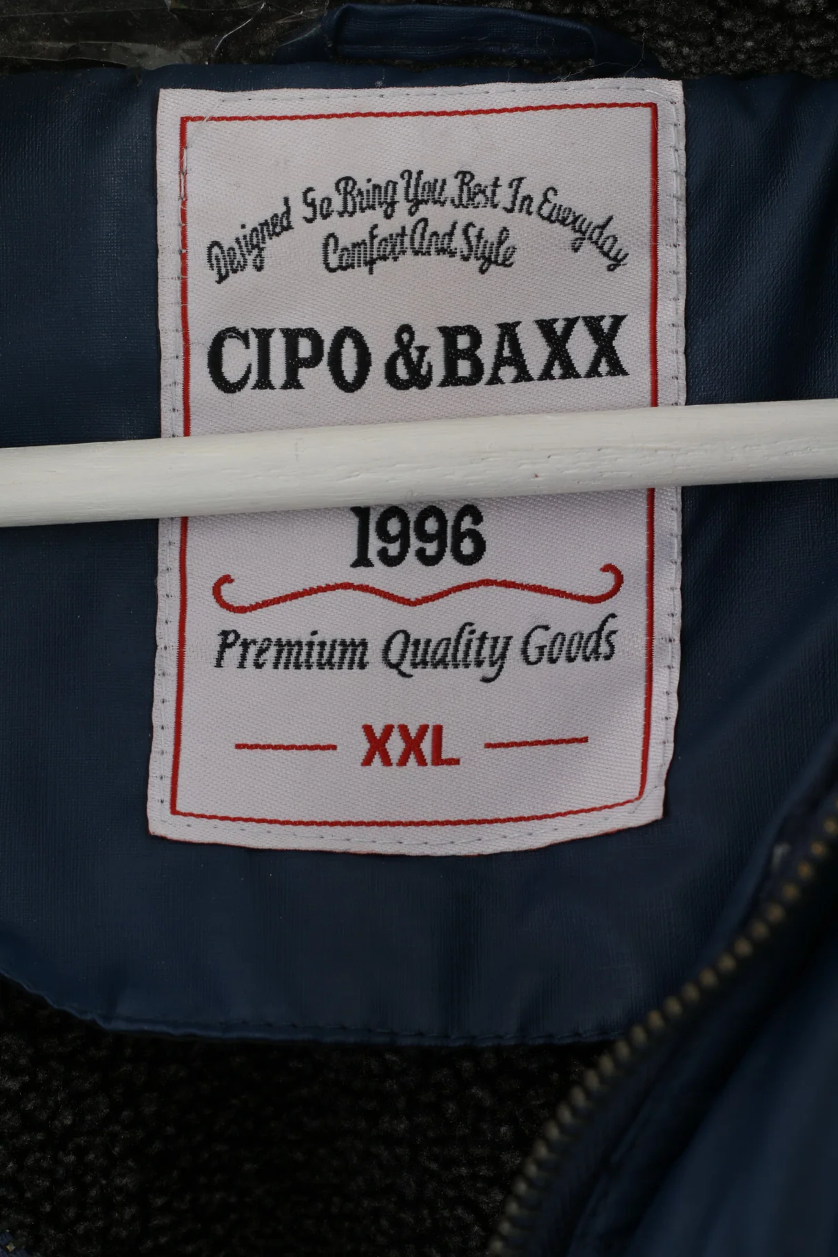 Cipo & Braxx Mens XXL Jacket Navy Quilted Hooded Comfort Padded Top - Image 5