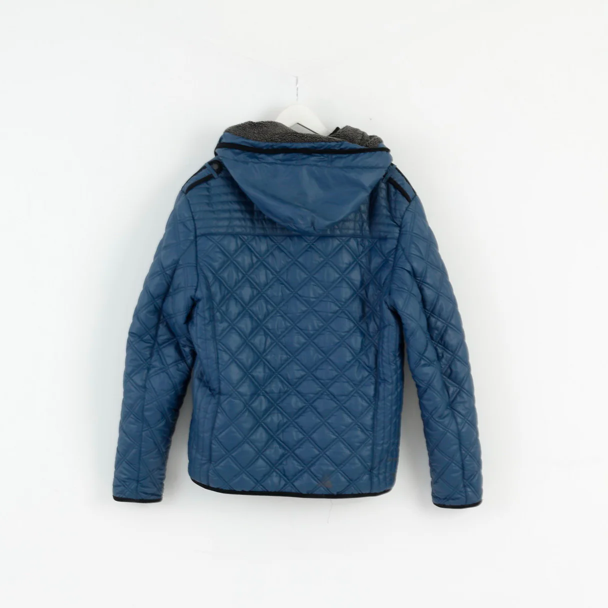 Cipo & Braxx Mens XXL Jacket Navy Quilted Hooded Comfort Padded Top - Image 7